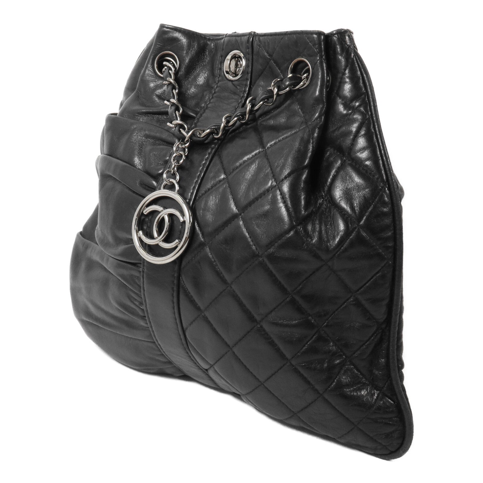 CHANEL 牛皮皮革Pile Ou Face Bag鏈帶肩背袋