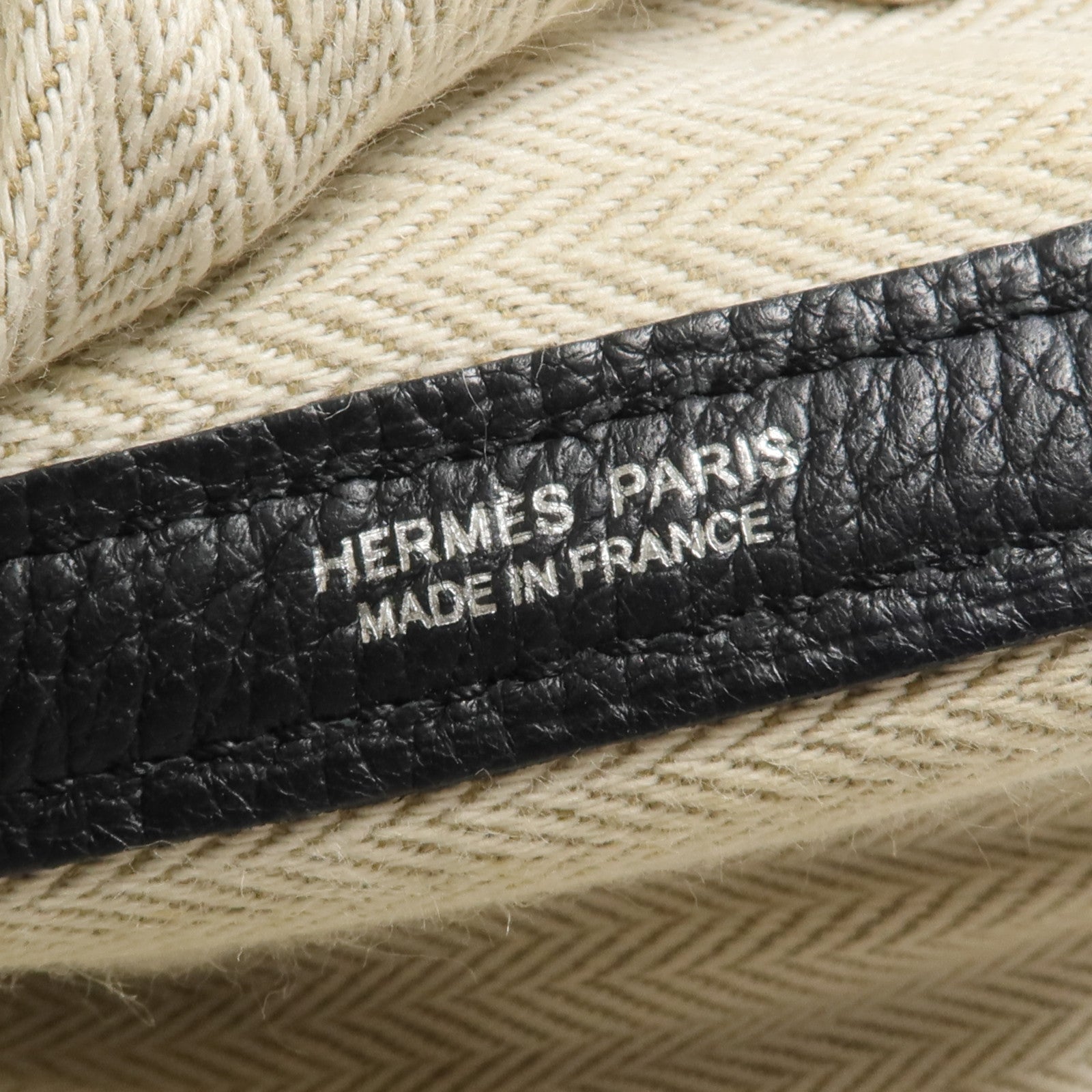 HERMES Negonda皮革Garden Party TPM銀扣手挽袋Noir