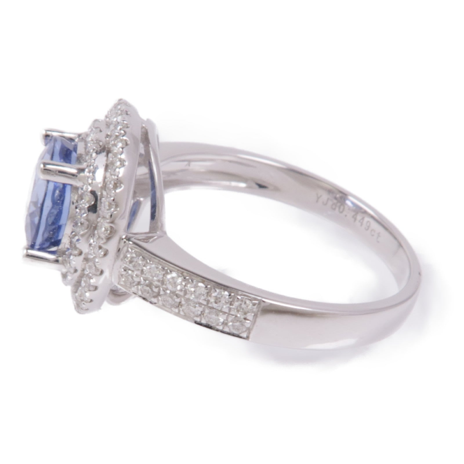 JEWELRY 18K白金Sapphire/Diamond Ring藍寶石/鑽石戒指US#6.5
