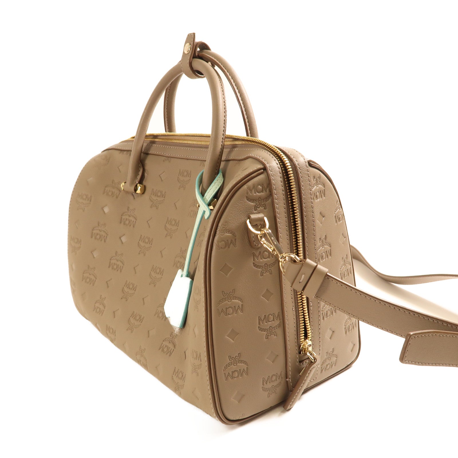 MCM 牛皮皮革Shoulder Bag金扣手挽肩背兩用袋