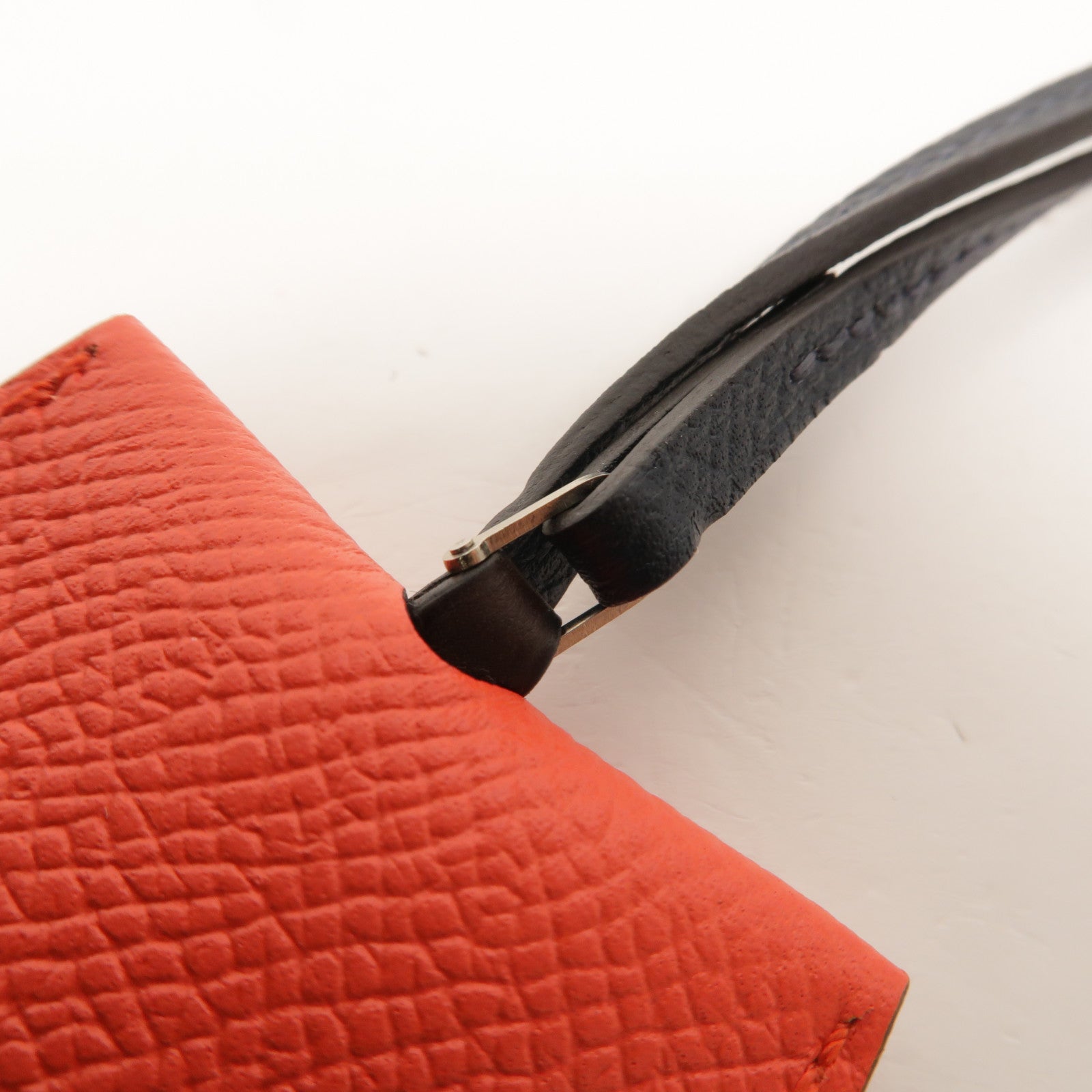 HERMES Epsom皮革H Hibouton Clochette Key Ring掛飾Capucine