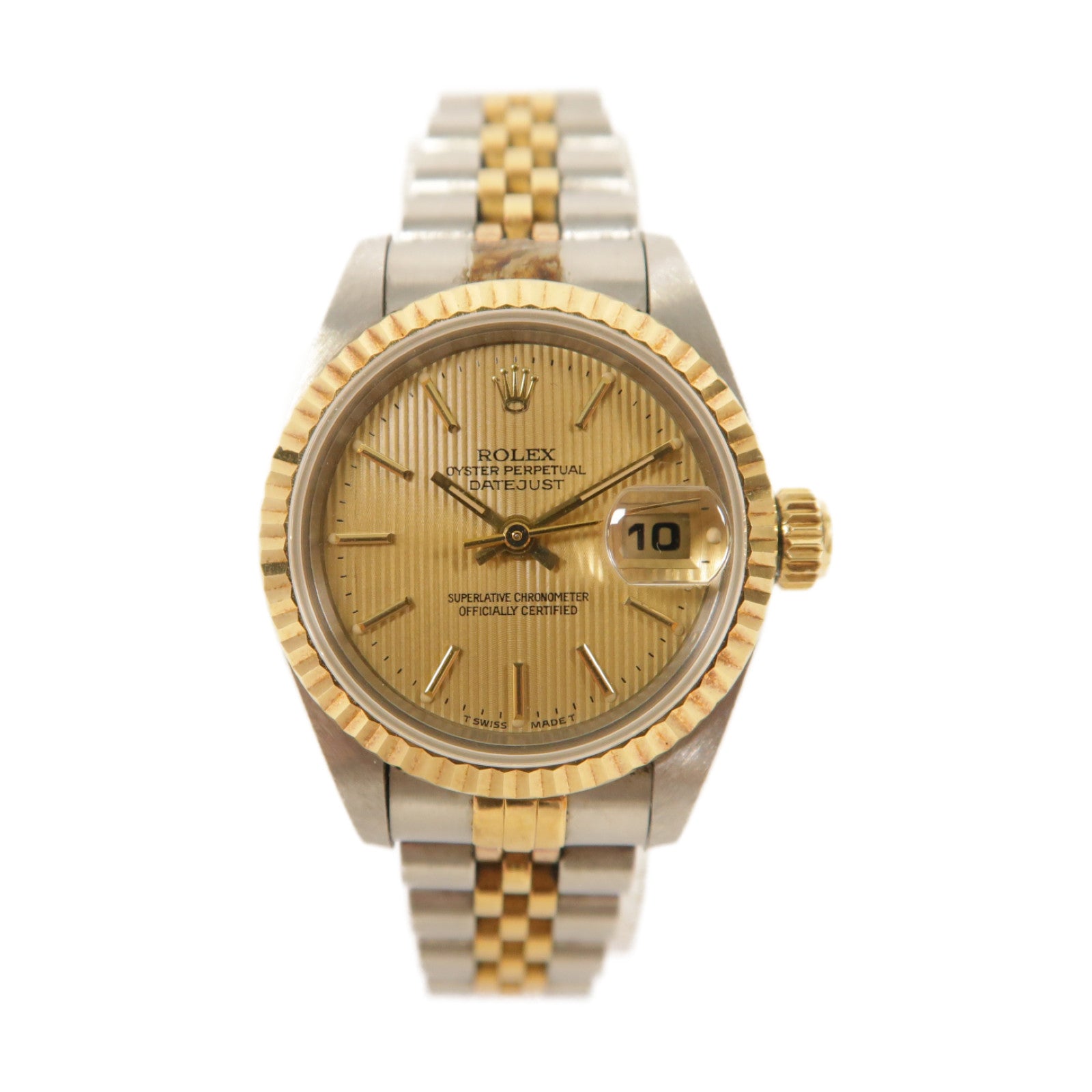 ROLEX Lady Datejust 18K黃金/不鏽鋼手錶自動機芯金色
