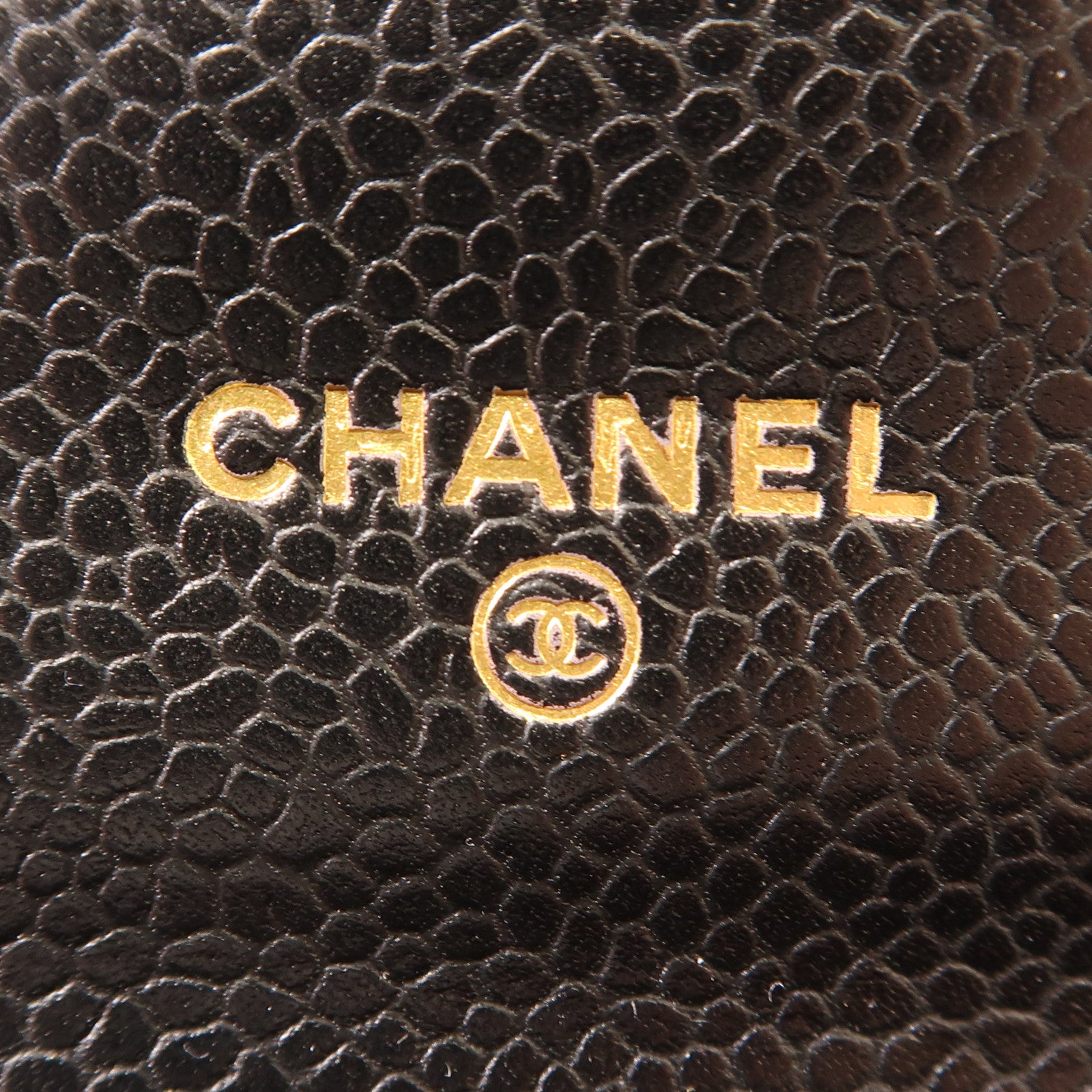 CHANEL 牛皮皮革Card Case金扣卡片套黑色