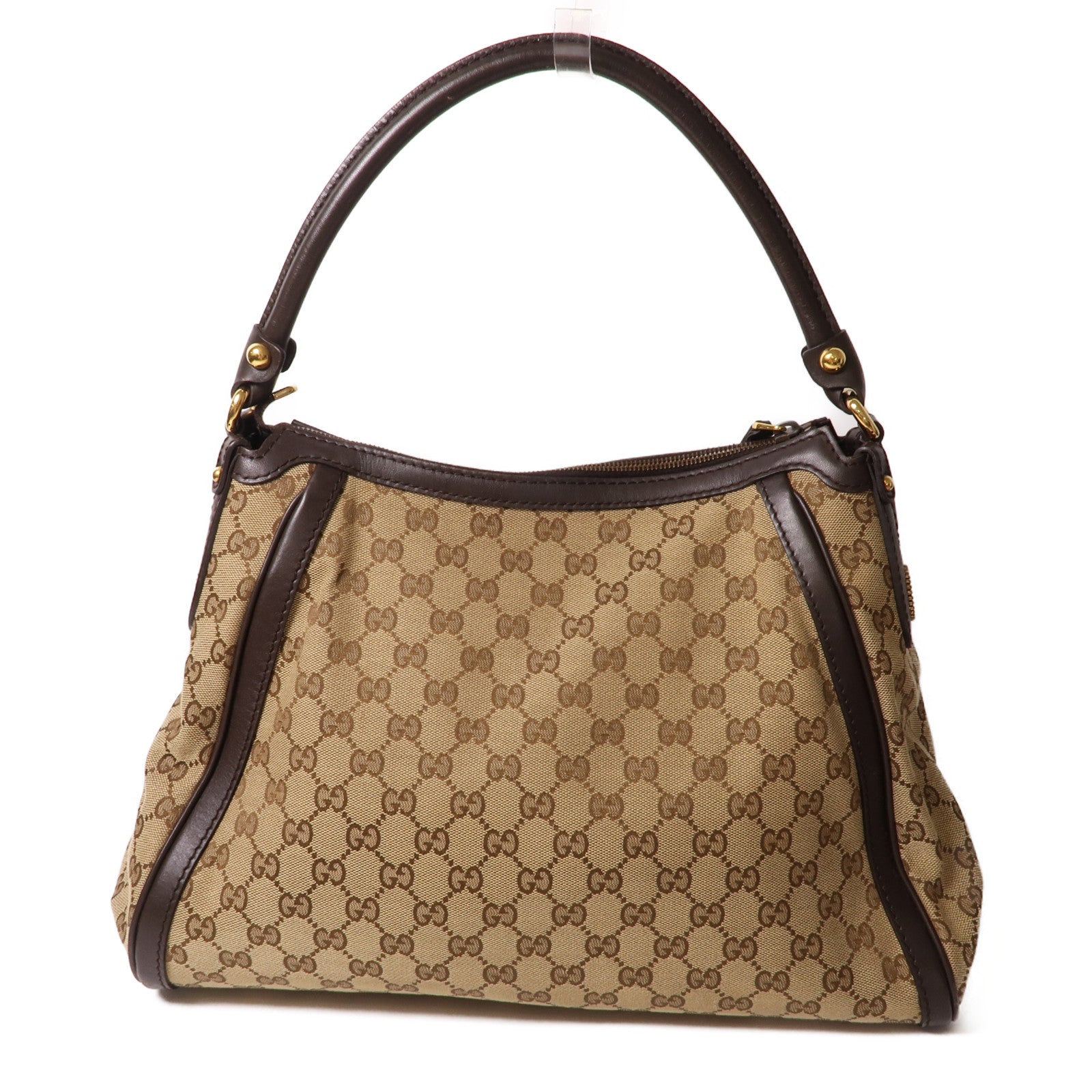 GUCCI 帆布Shoulder Bag金扣肩背袋啡色