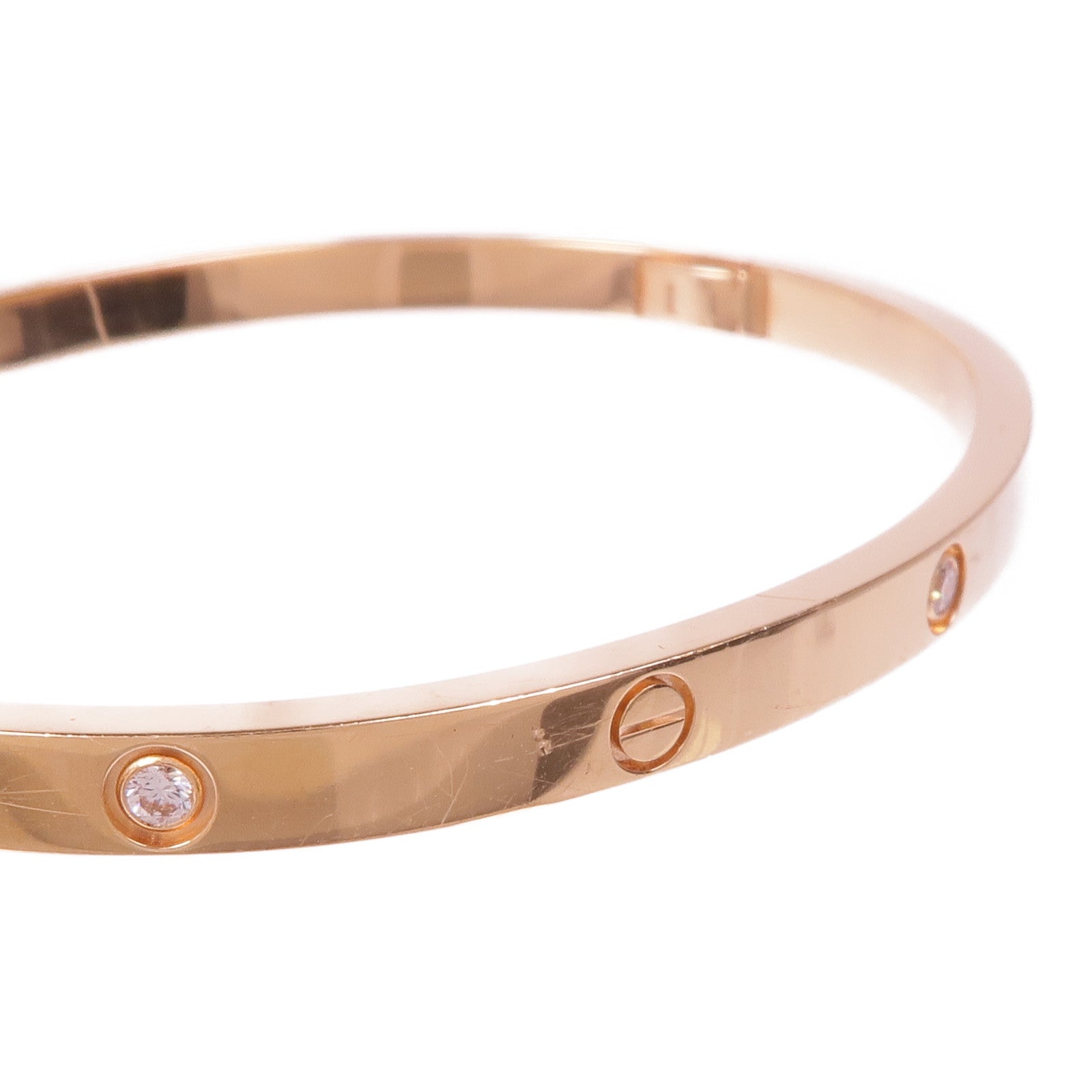 CARTIER 18K玫瑰金Love Bangle 6 Diamonds鑽石手鐲Cartier#16