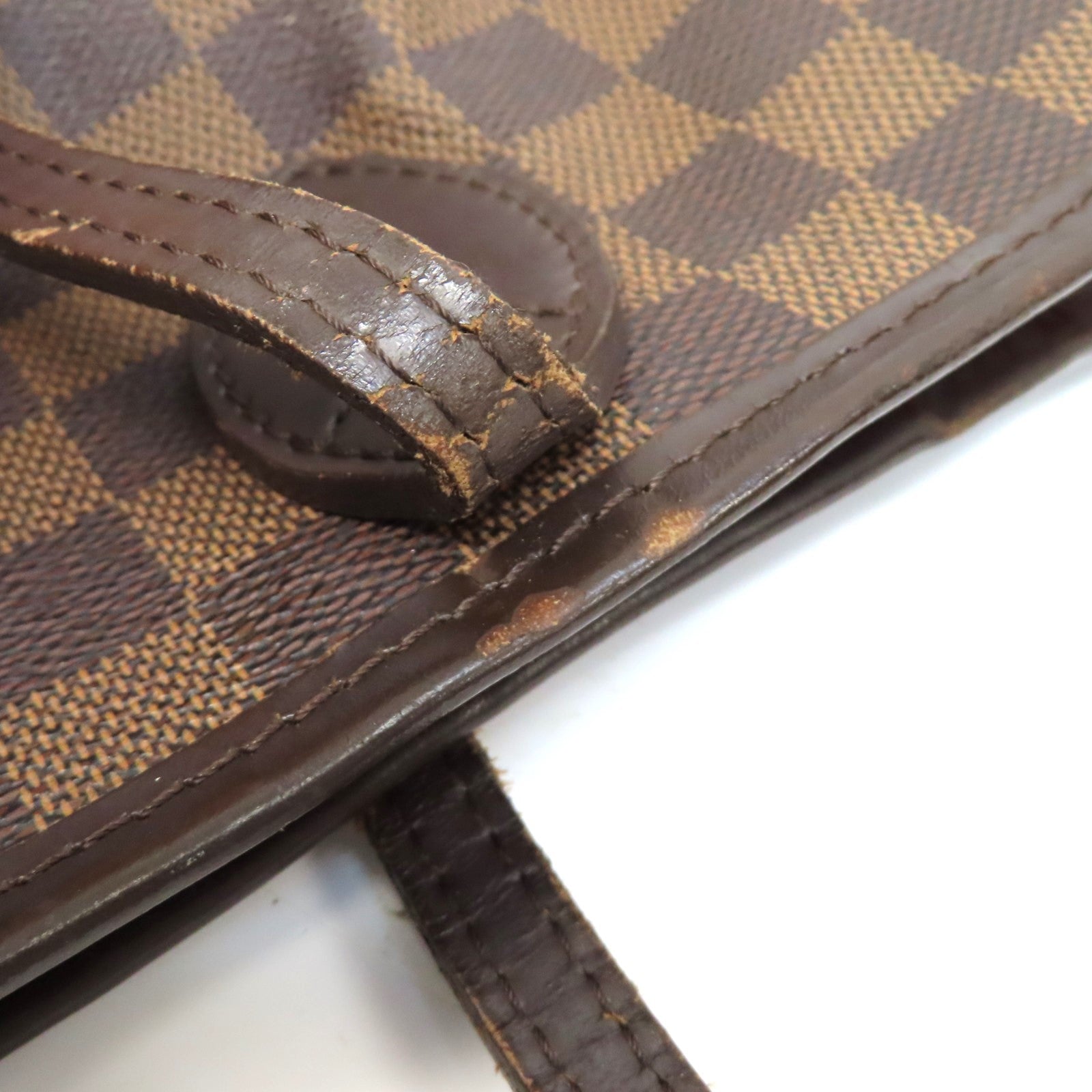 LOUIS VUITTON Damier Neverfull MM金扣手挽袋啡色