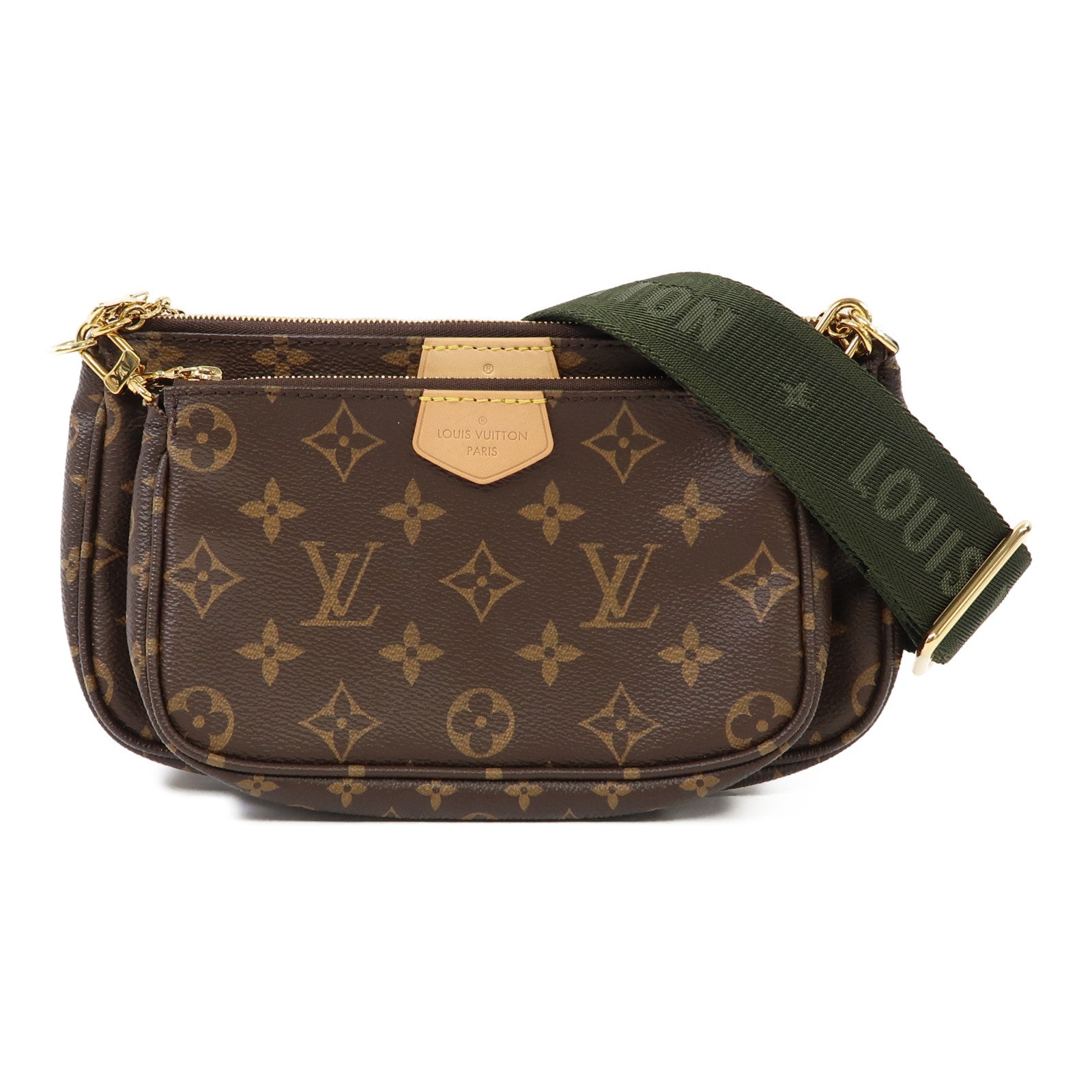 LOUIS VUITTON Monogram Multi Pochette Accessoires 金扣肩背袋啡色