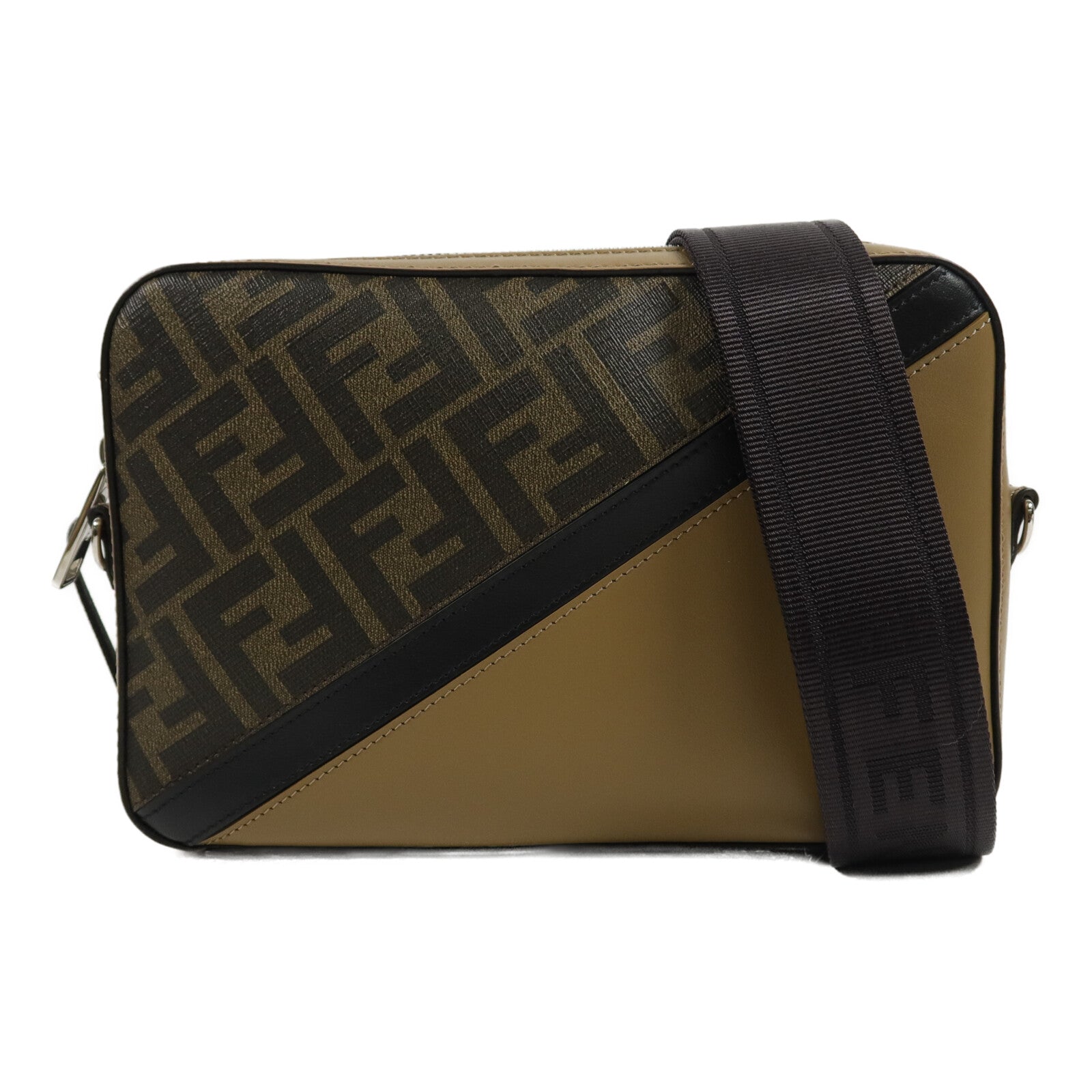 FENDI 塗層帆布Digonal Camera Case肩背袋