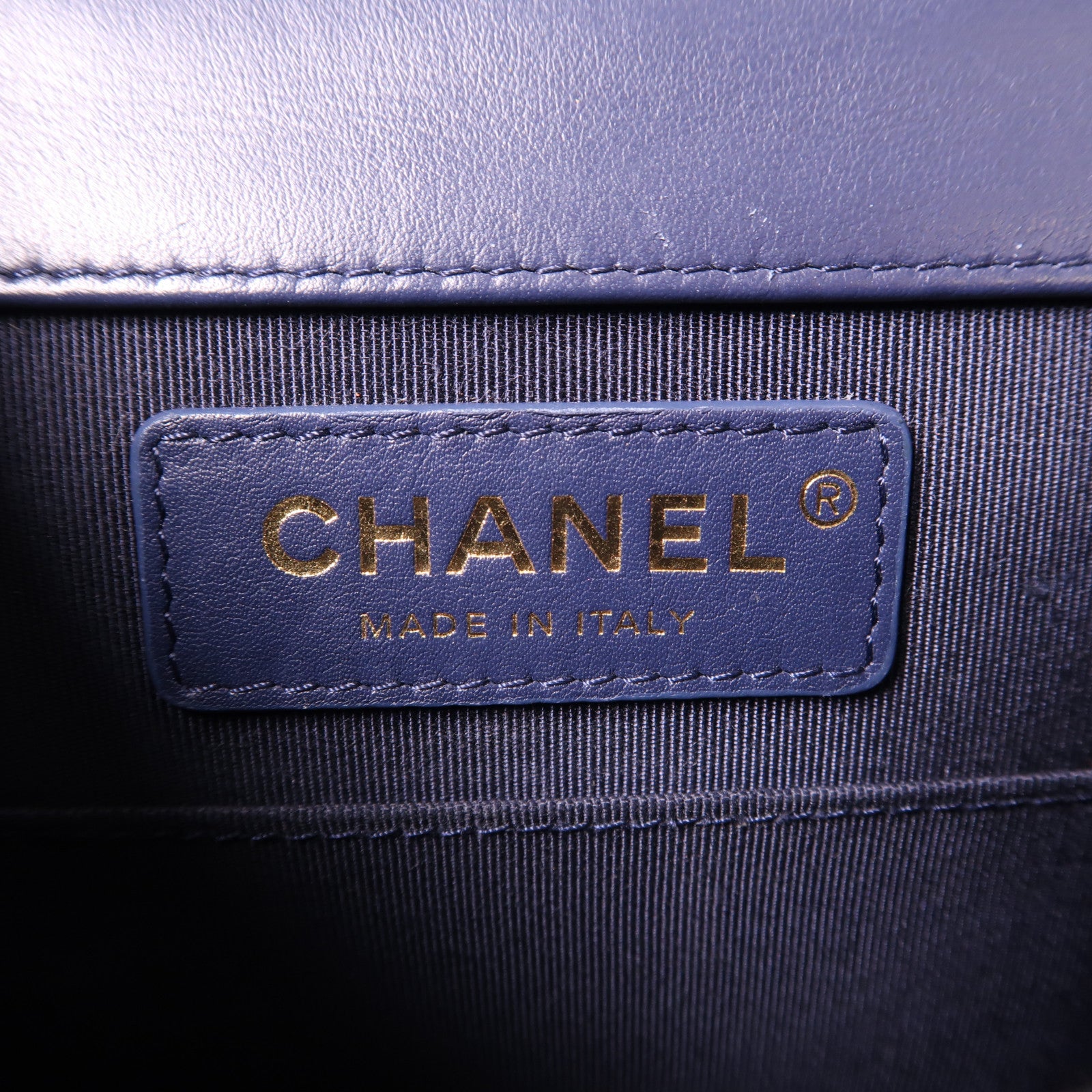 CHANEL 【激減優惠】羊皮皮革Le Boy金扣肩背袋藍色