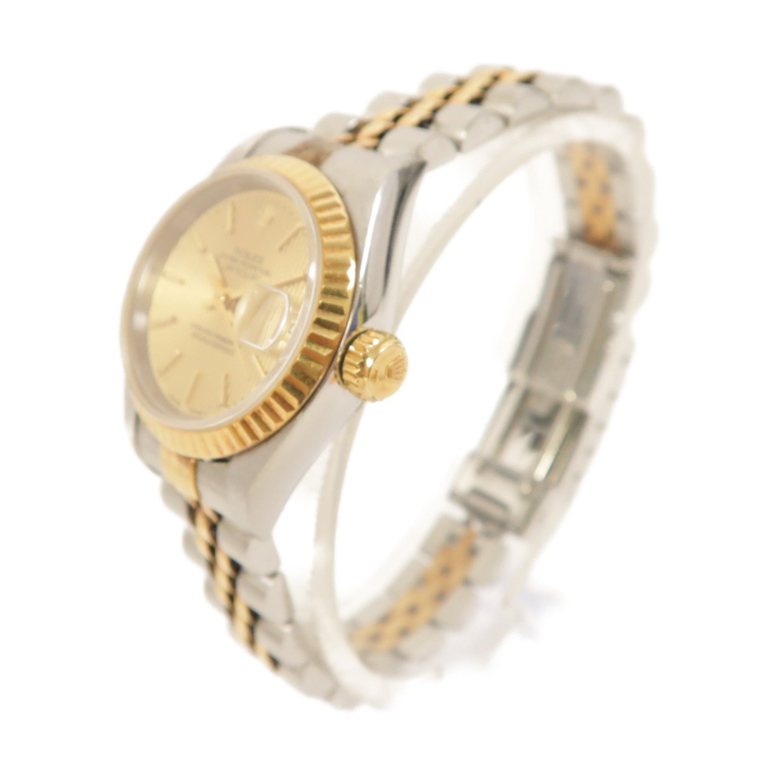 ROLEX Lady Datejust 18K黃金/不鏽鋼手錶自動機芯金色