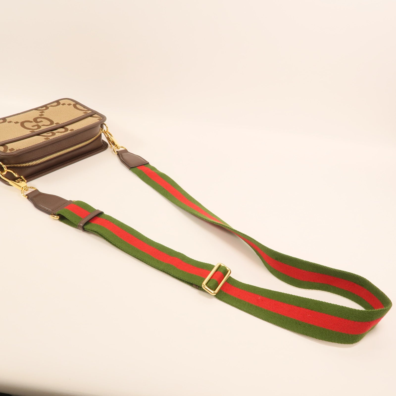 GUCCI 帆布Jumbo GG Mini金扣肩背袋