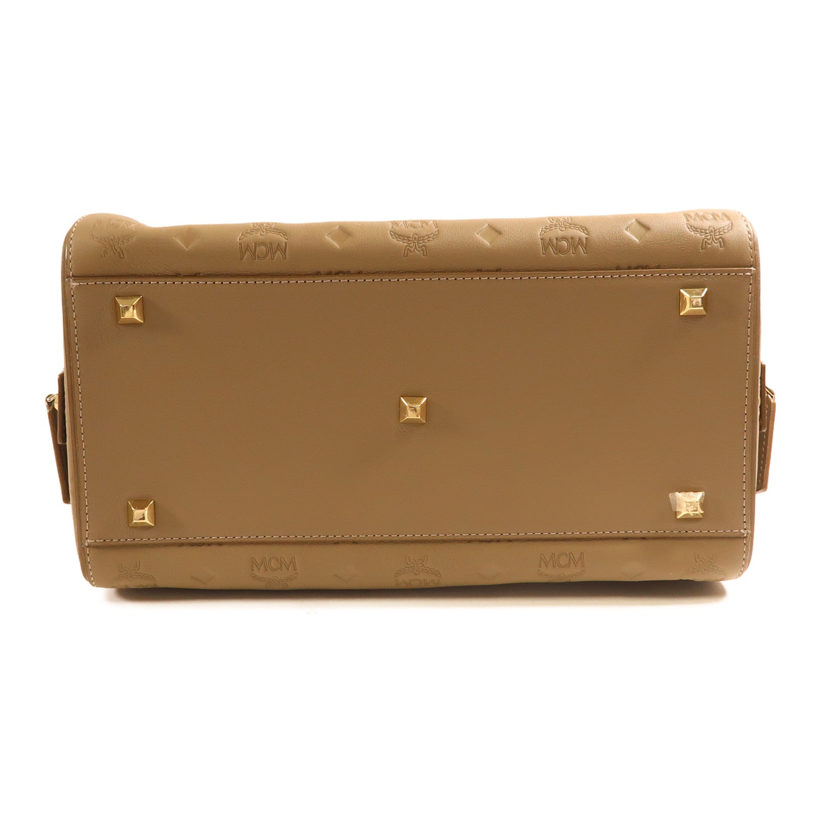 MCM 牛皮皮革Shoulder Bag金扣手挽肩背兩用袋