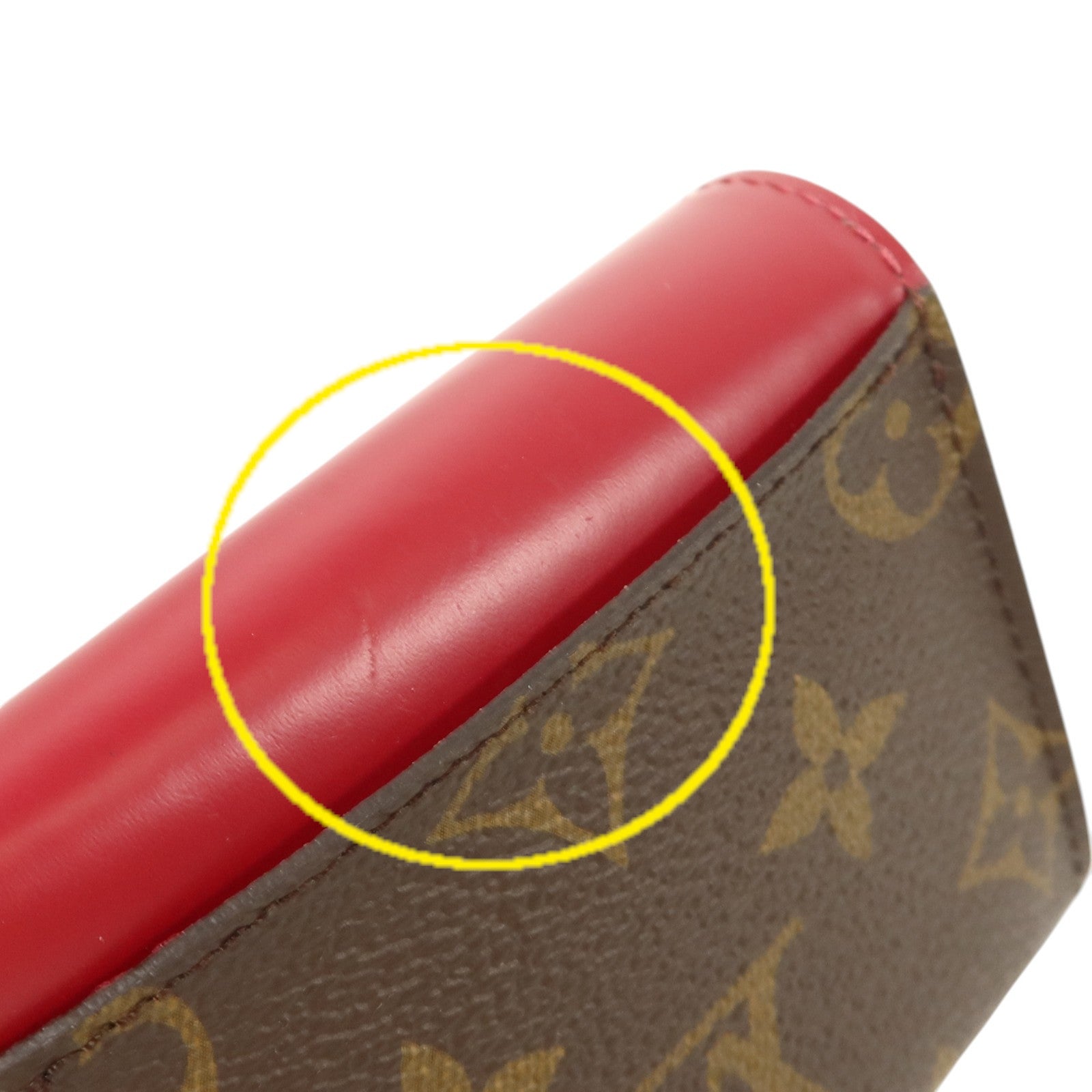 LOUIS VUITTON Monogram/牛皮皮革Zoe Wallet金扣錢包