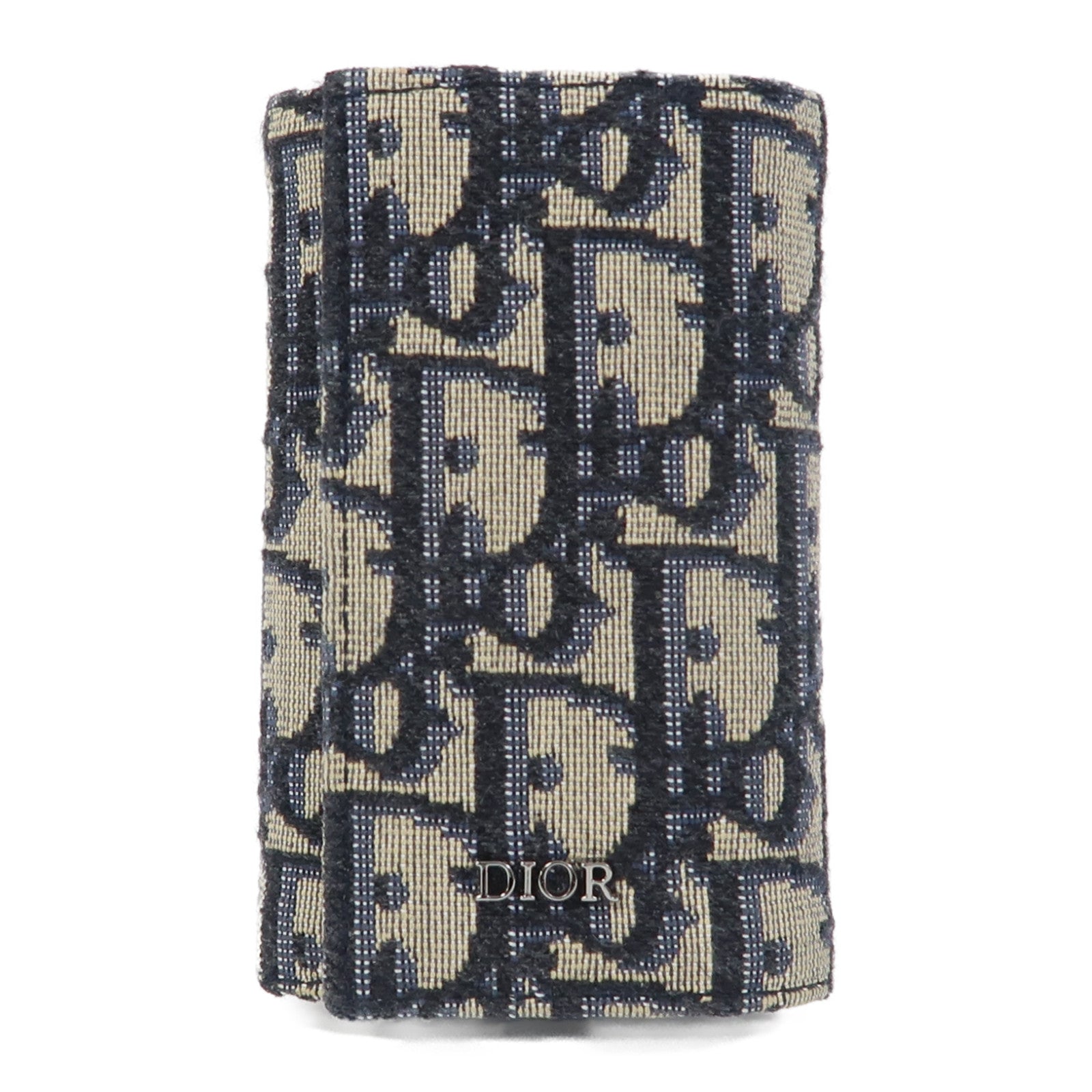 Dior 帆布Key Case銀扣鎖匙包米色/黑色