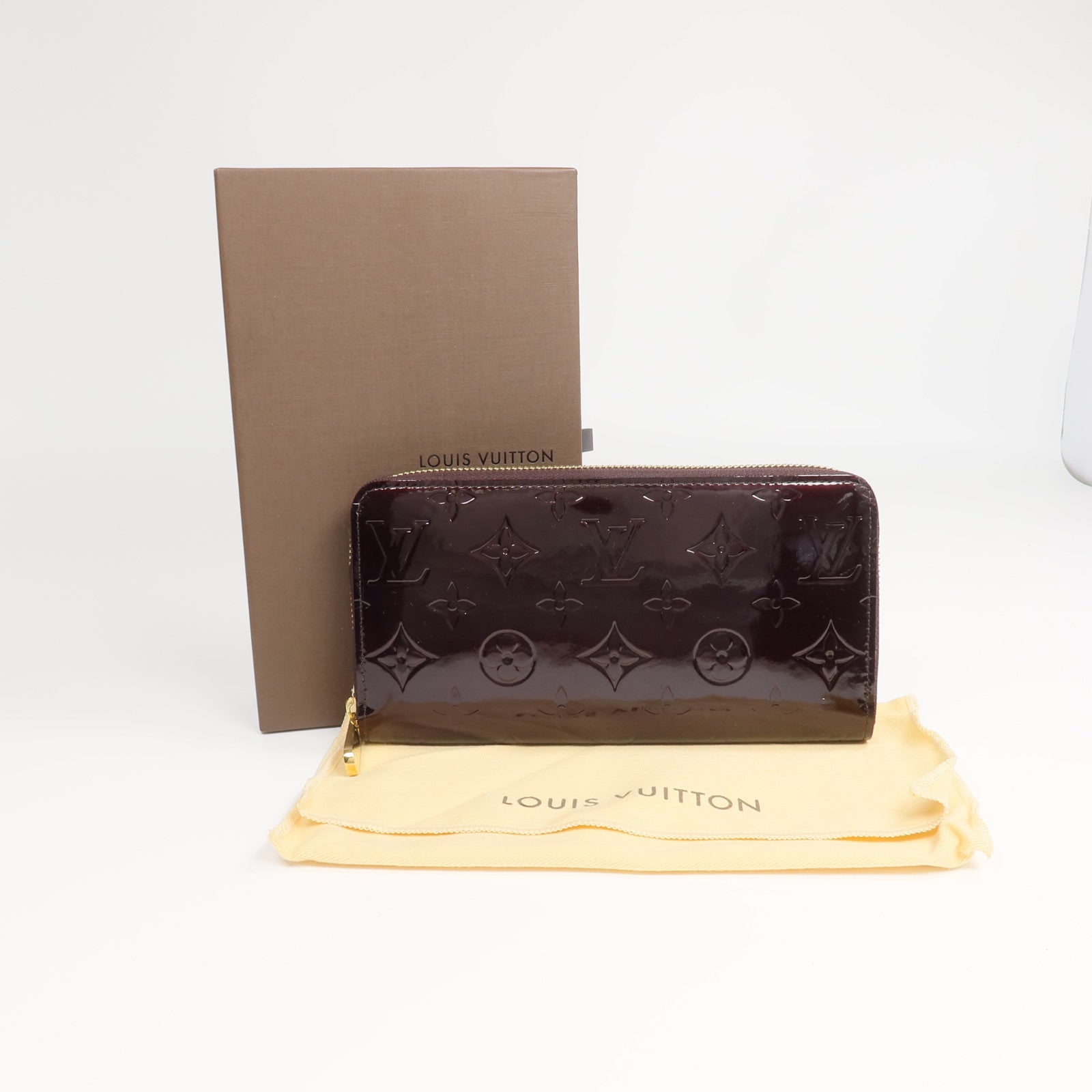 LOUIS VUITTON Monogram Vernis Zippy Long Wallet長錢包Amarante