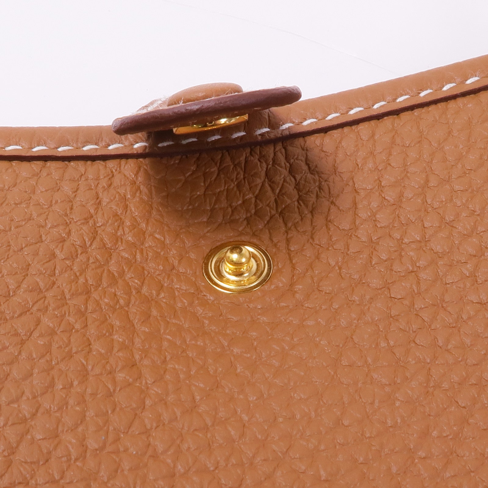 HERMES Clemence皮革Evelyne TPM金扣肩背袋Gold