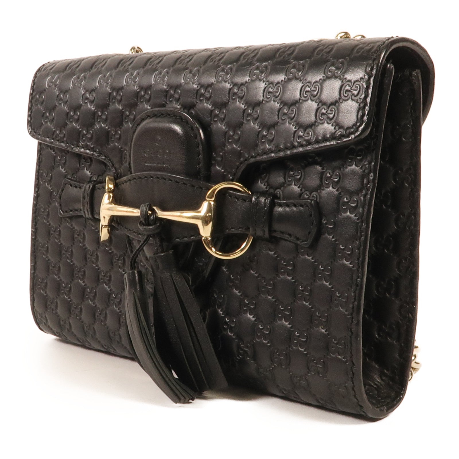 GUCCI 牛皮皮革Guccissima Mini Emily金扣鏈帶肩背袋