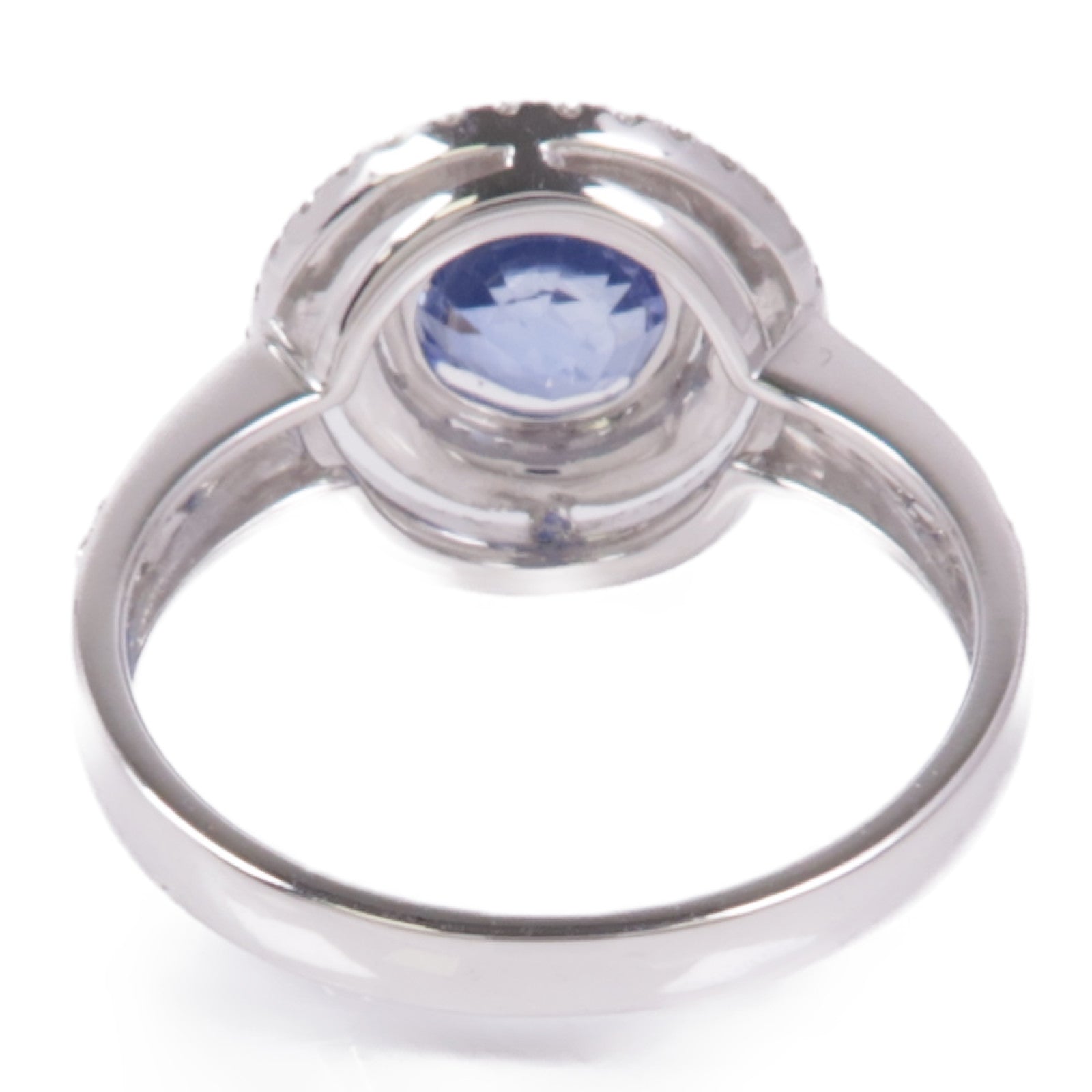 JEWELRY 18K白金Sapphire/Diamond Ring藍寶石/鑽石戒指US#6.5