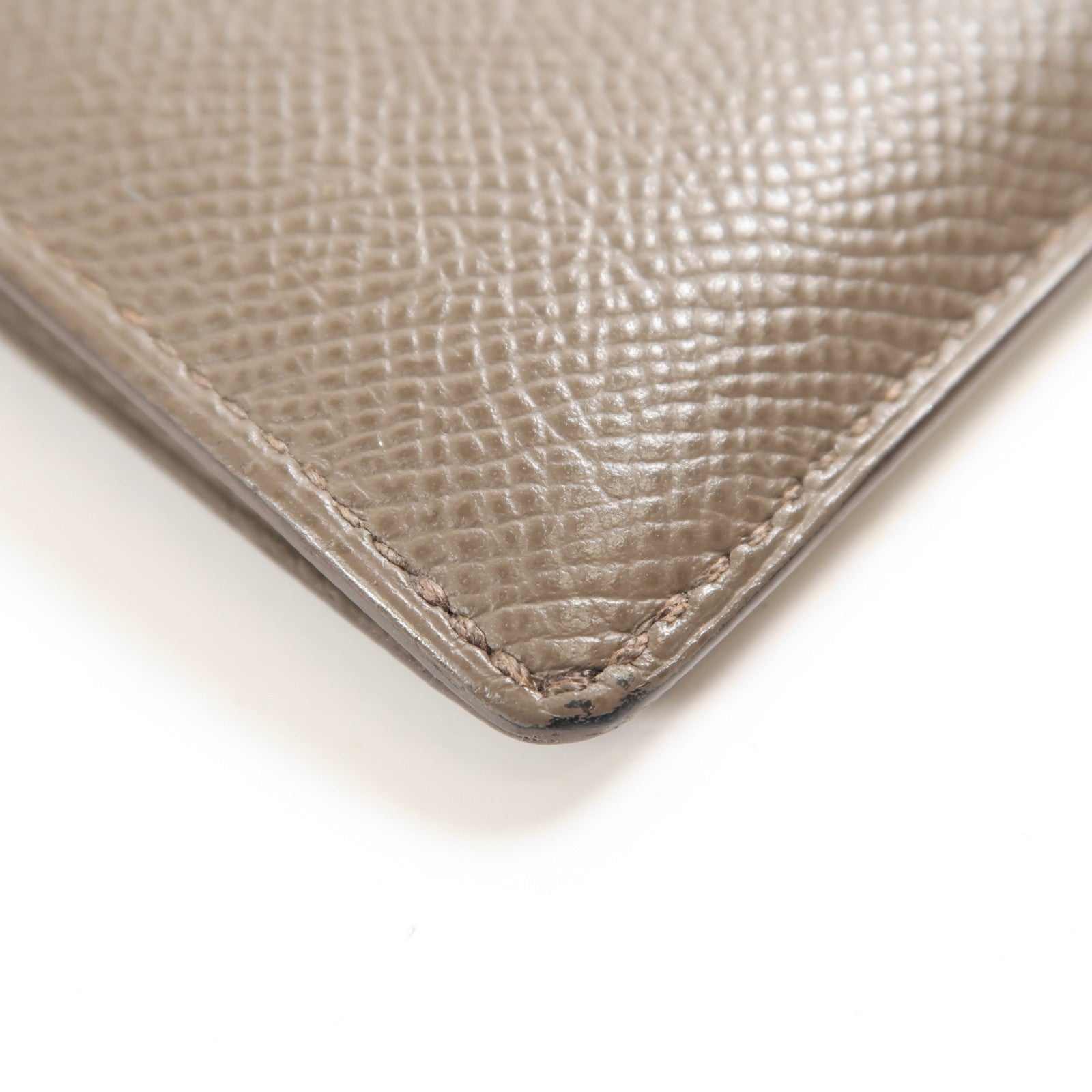 HERMES Epsom皮革Porte-Cartes Zippe City銀扣錢包Etain