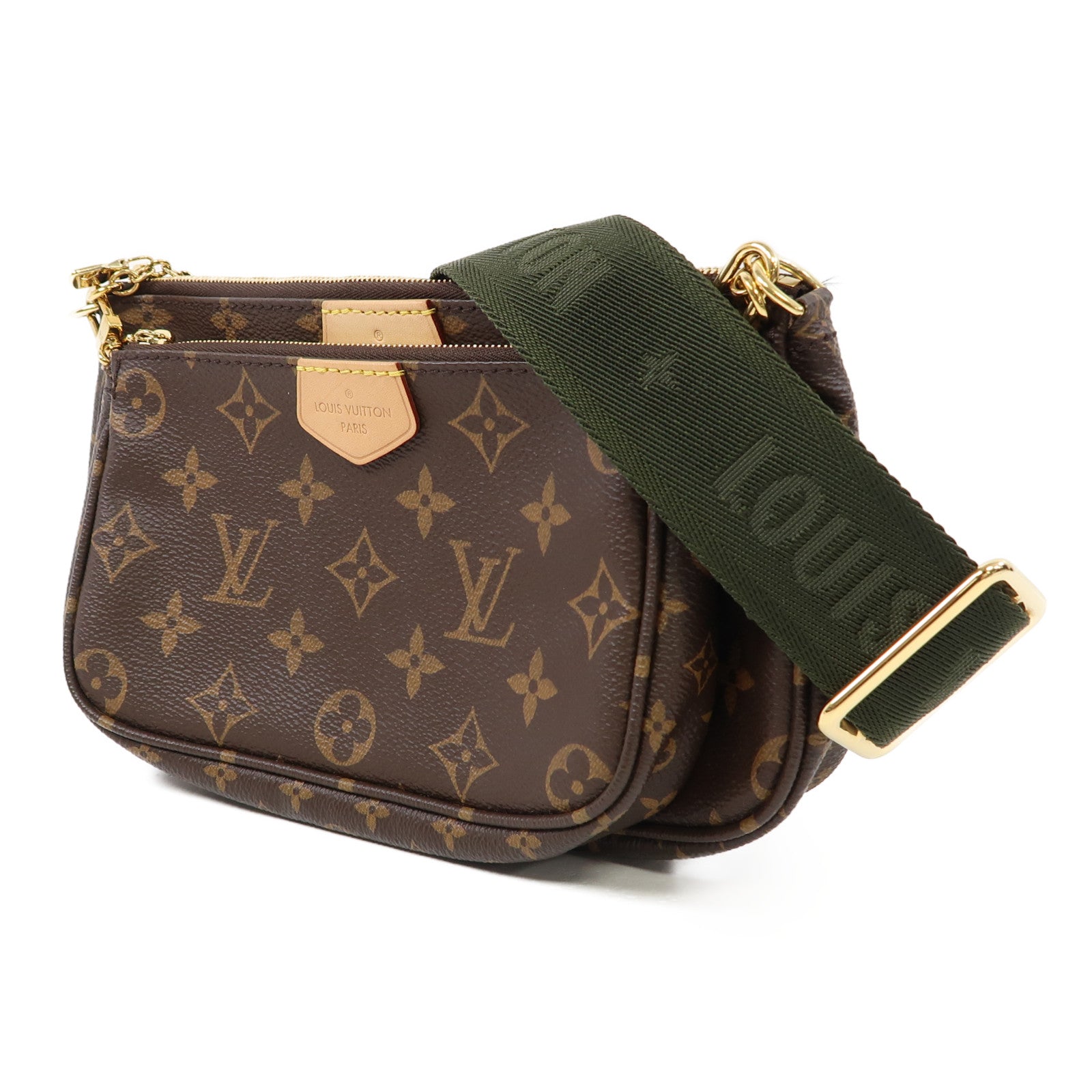 LOUIS VUITTON Monogram Multi Pochette Accessoires 金扣肩背袋啡色