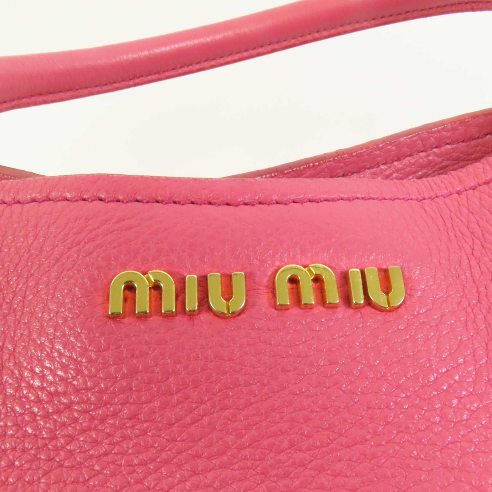 Miu Miu 牛皮皮革2 Way Shoulder金扣手挽肩背兩用袋