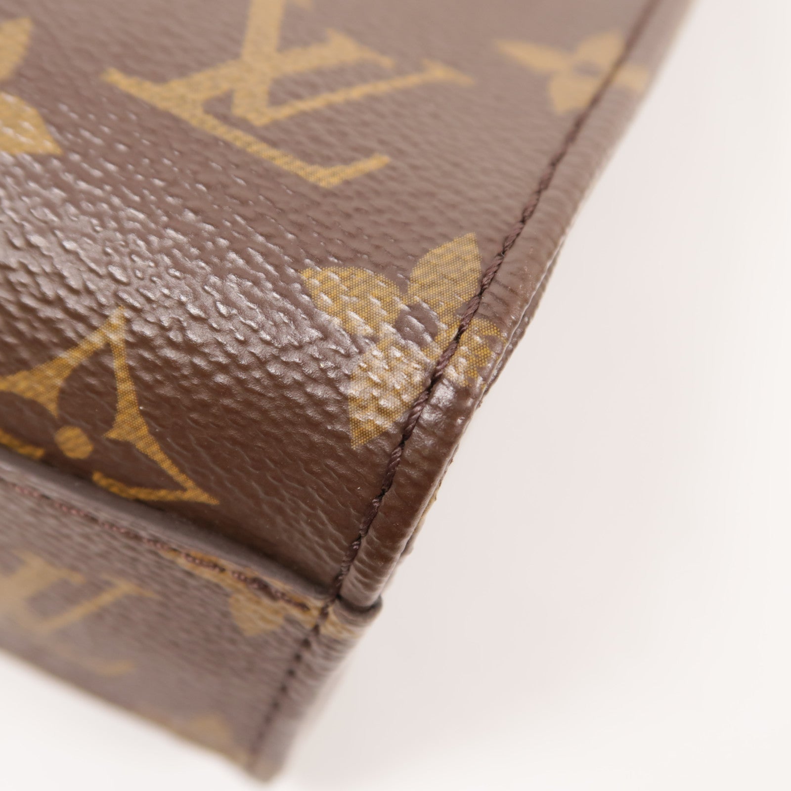 LOUIS VUITTON Monogram Sac Plat BB金扣手挽肩背兩用袋棕色