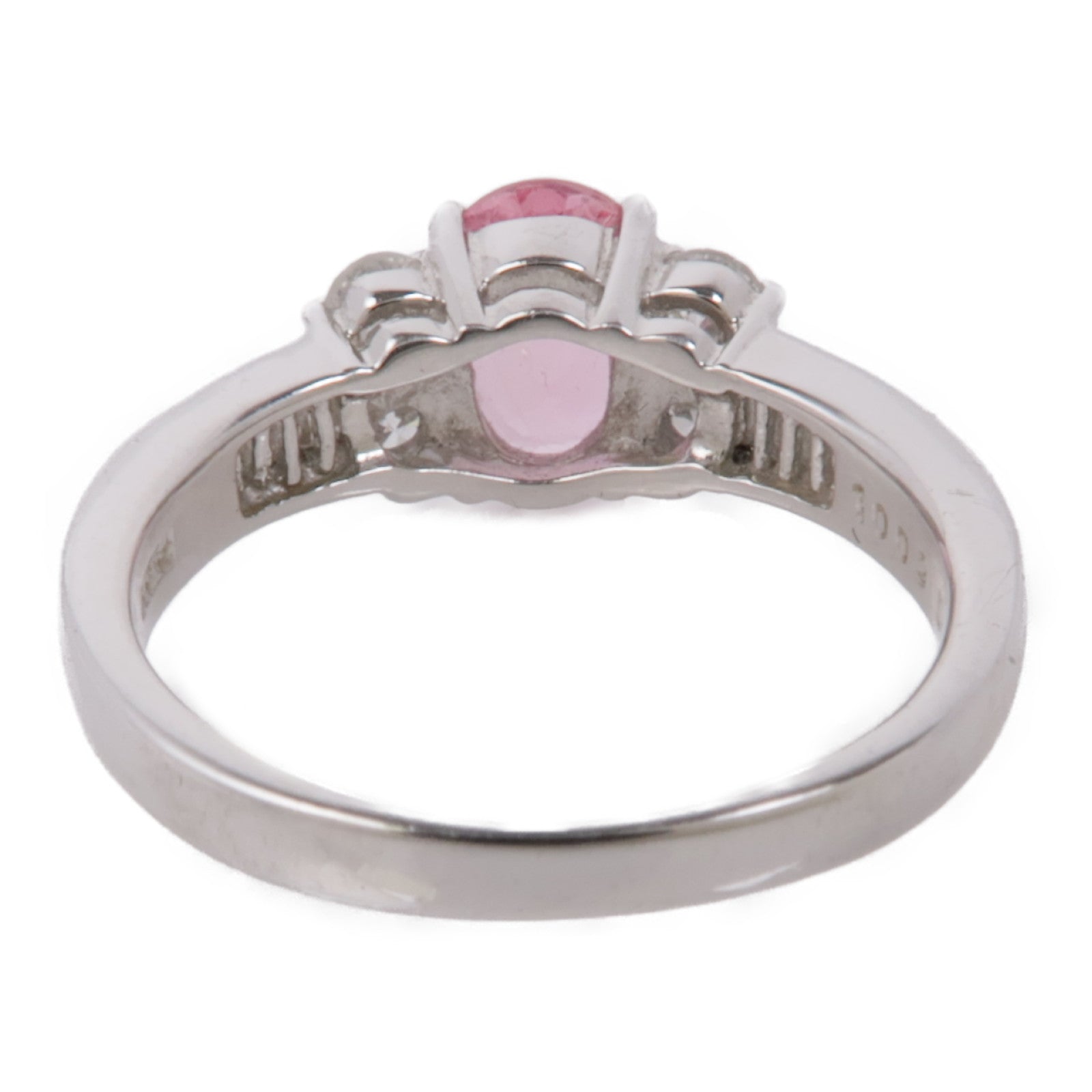 JEWELRY 【激減優惠】PT900鉑金Pink Sapphire/Diamond Ring粉紅色藍寶石/鑽石戒指US#5.75