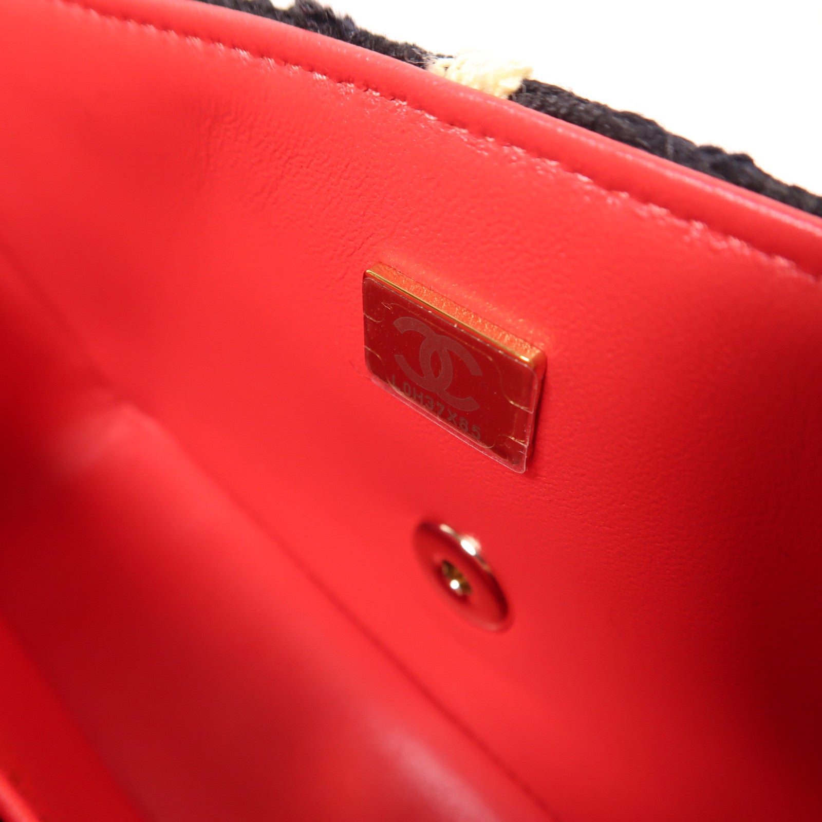 CHANEL 羊毛/粗花呢Mini Flap Bag金扣鏈帶肩背袋