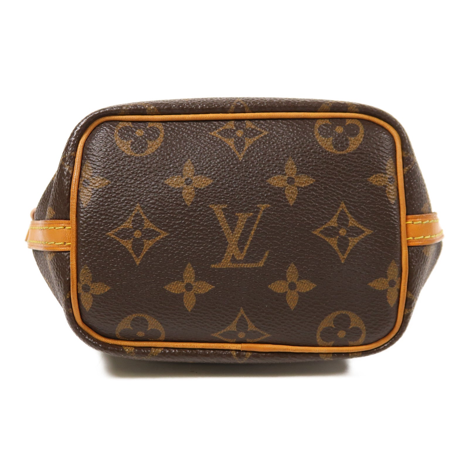 LOUIS VUITTON Monogram Nano Noe金扣肩背袋棕色
