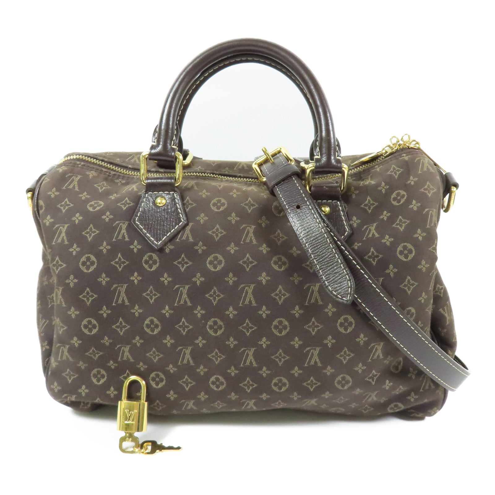LOUIS VUITTON Monogram Idylle Speedy Bandouliere 30金扣手挽肩背兩用袋棕色