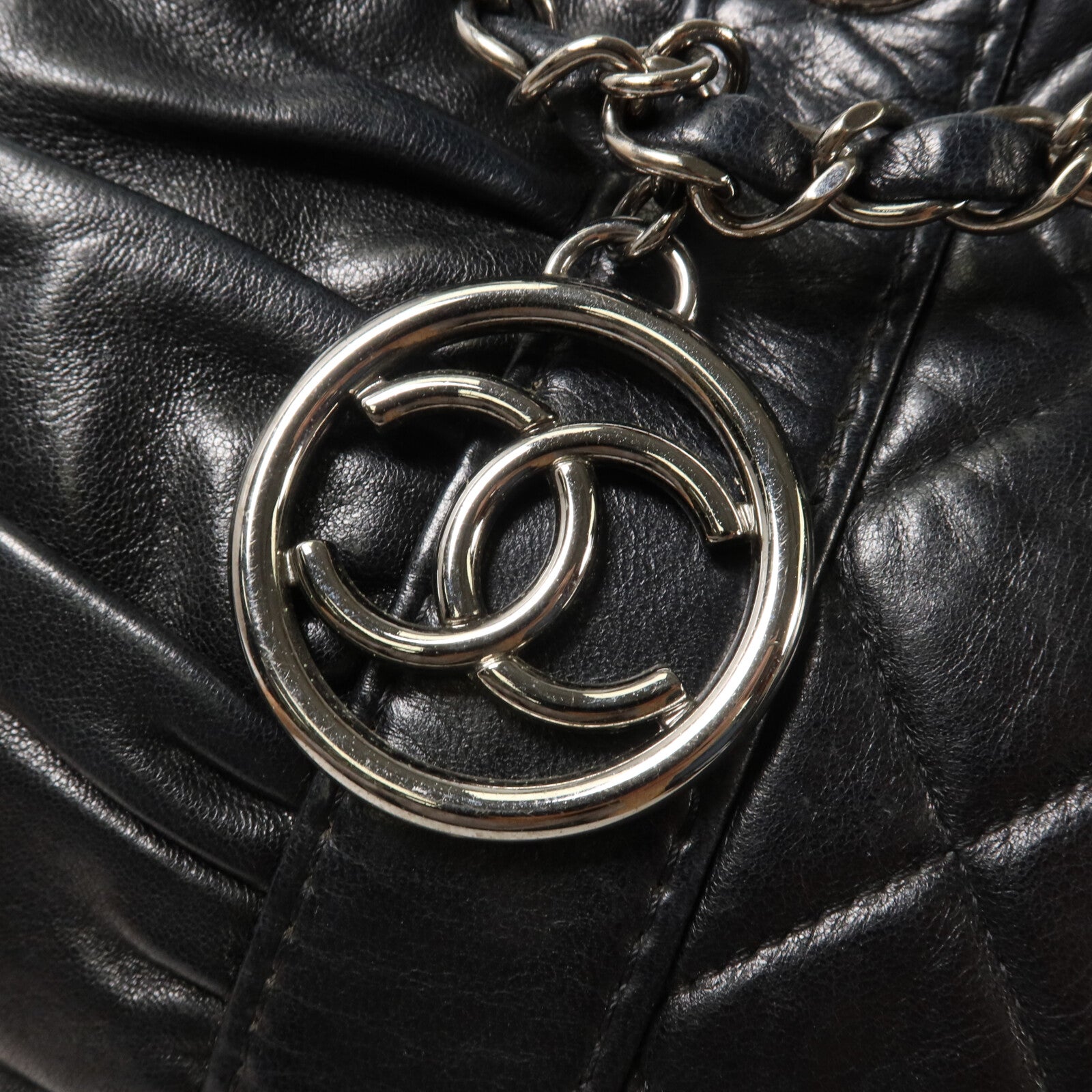 CHANEL 牛皮皮革Pile Ou Face Bag鏈帶肩背袋