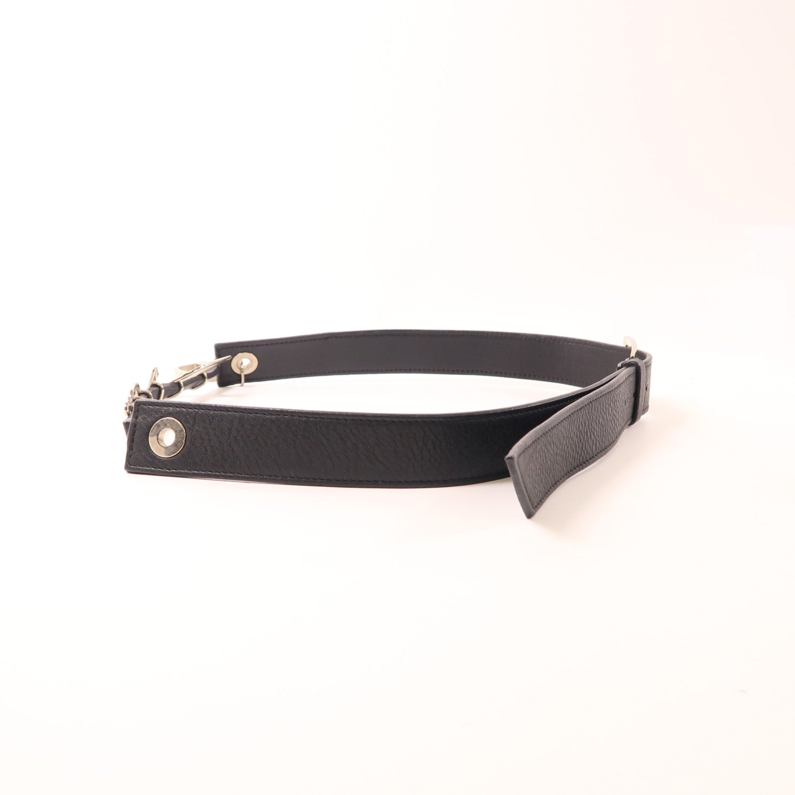 Dior 牛皮皮革Belt銀扣皮帶黑色