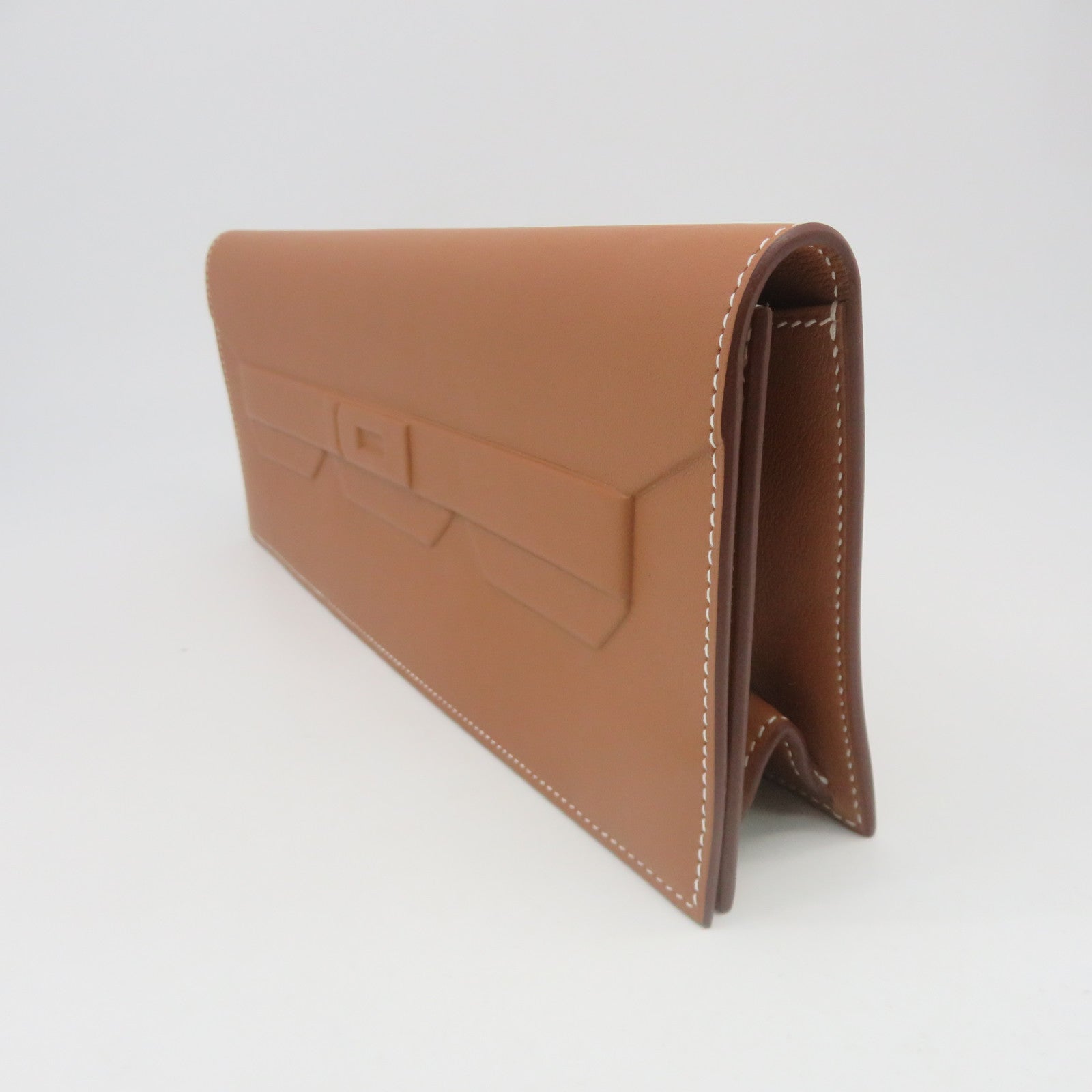 HERMES 【清倉大減價】Swift皮革Shadow Kelly Clutch手提包金色