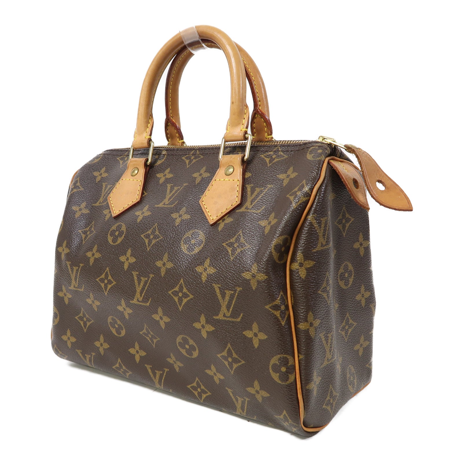 LOUIS VUITTON Monogram Speedy 25金扣手挽袋啡色