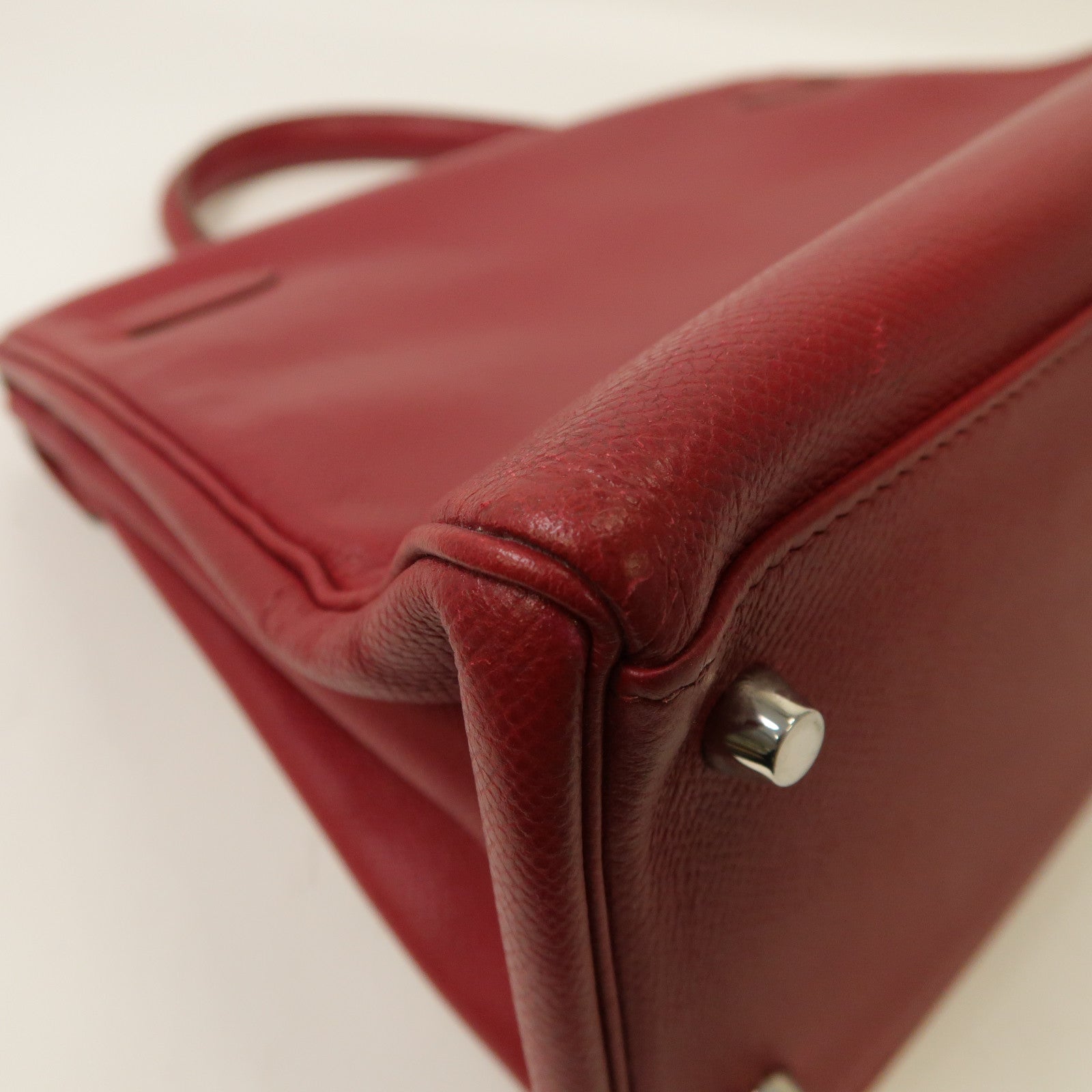 HERMES 【激減優惠】Epsom皮革Kelly 32銀扣手挽肩背兩用袋Ruby/紅色