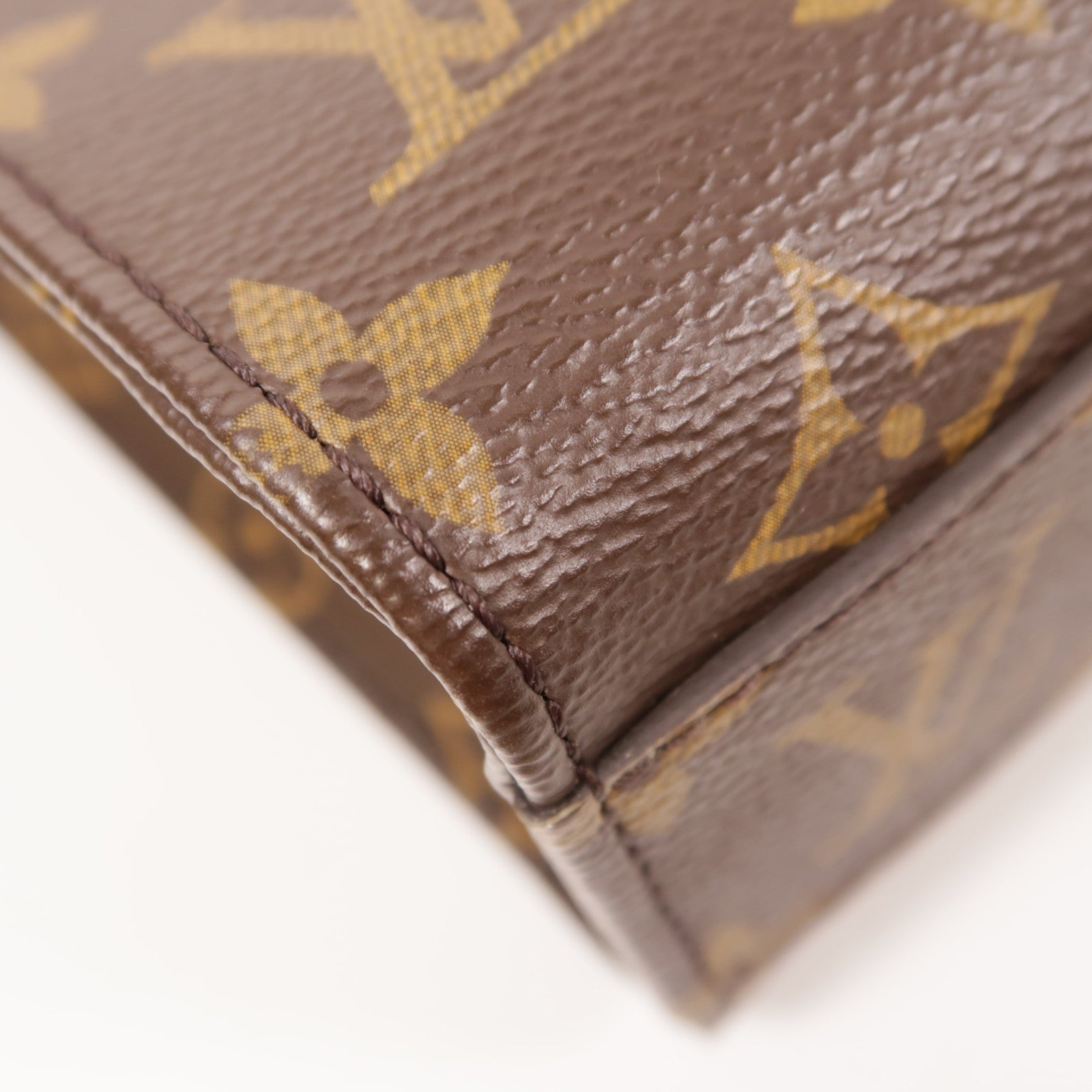 LOUIS VUITTON Monogram Sac Plat BB金扣手挽肩背兩用袋棕色