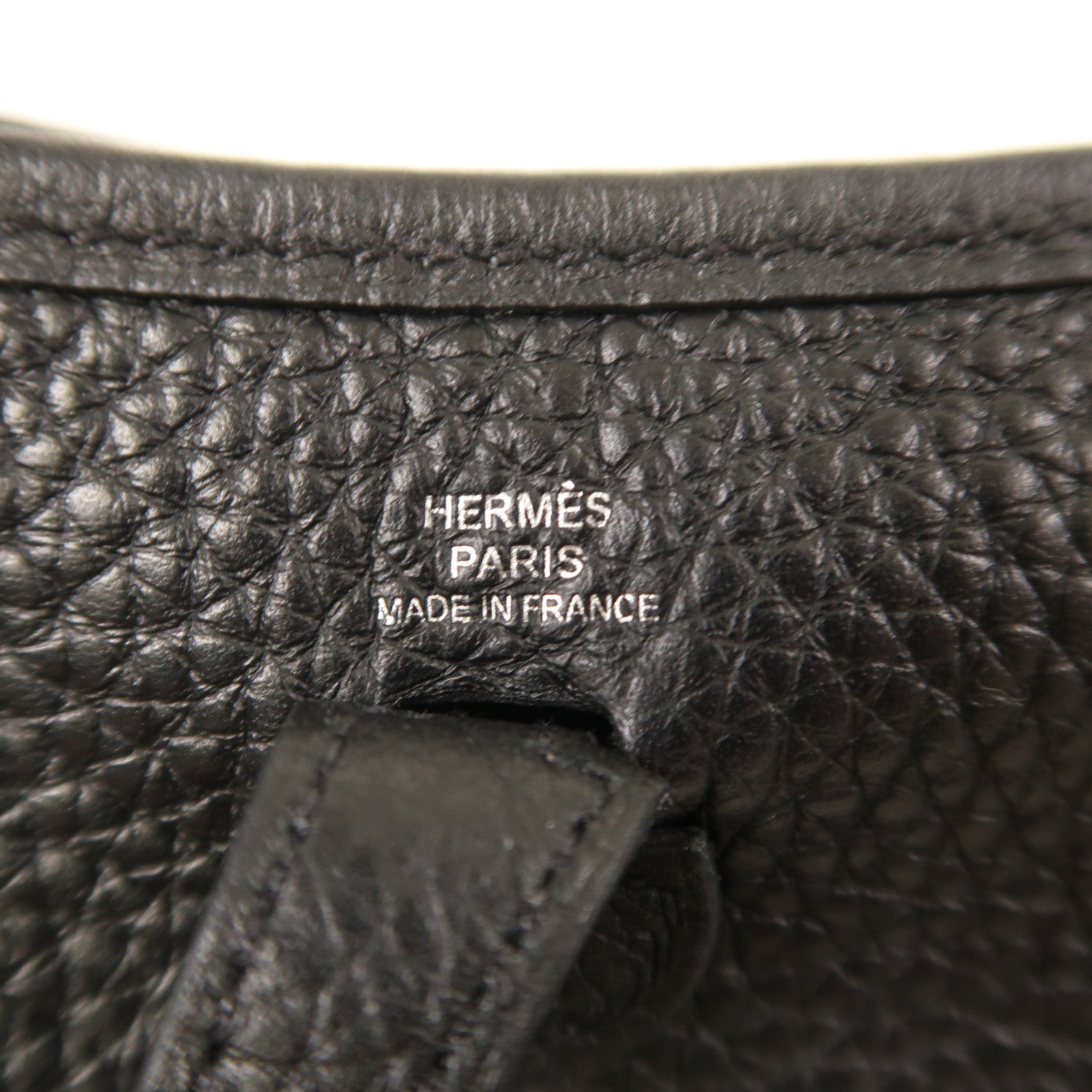 HERMES Clemence皮革Evelyne TPM銀扣肩背袋黑色