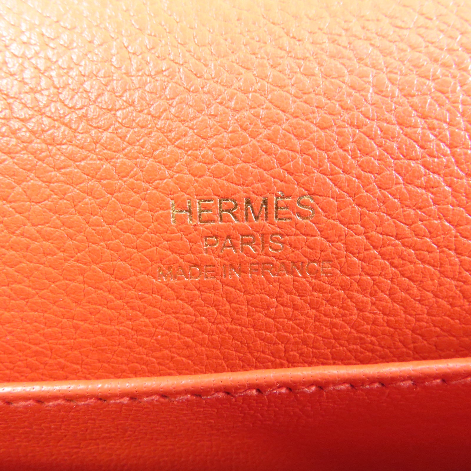 HERMES Evercolor皮革Mini Roulis金扣肩背袋Orange Poppy/橙色