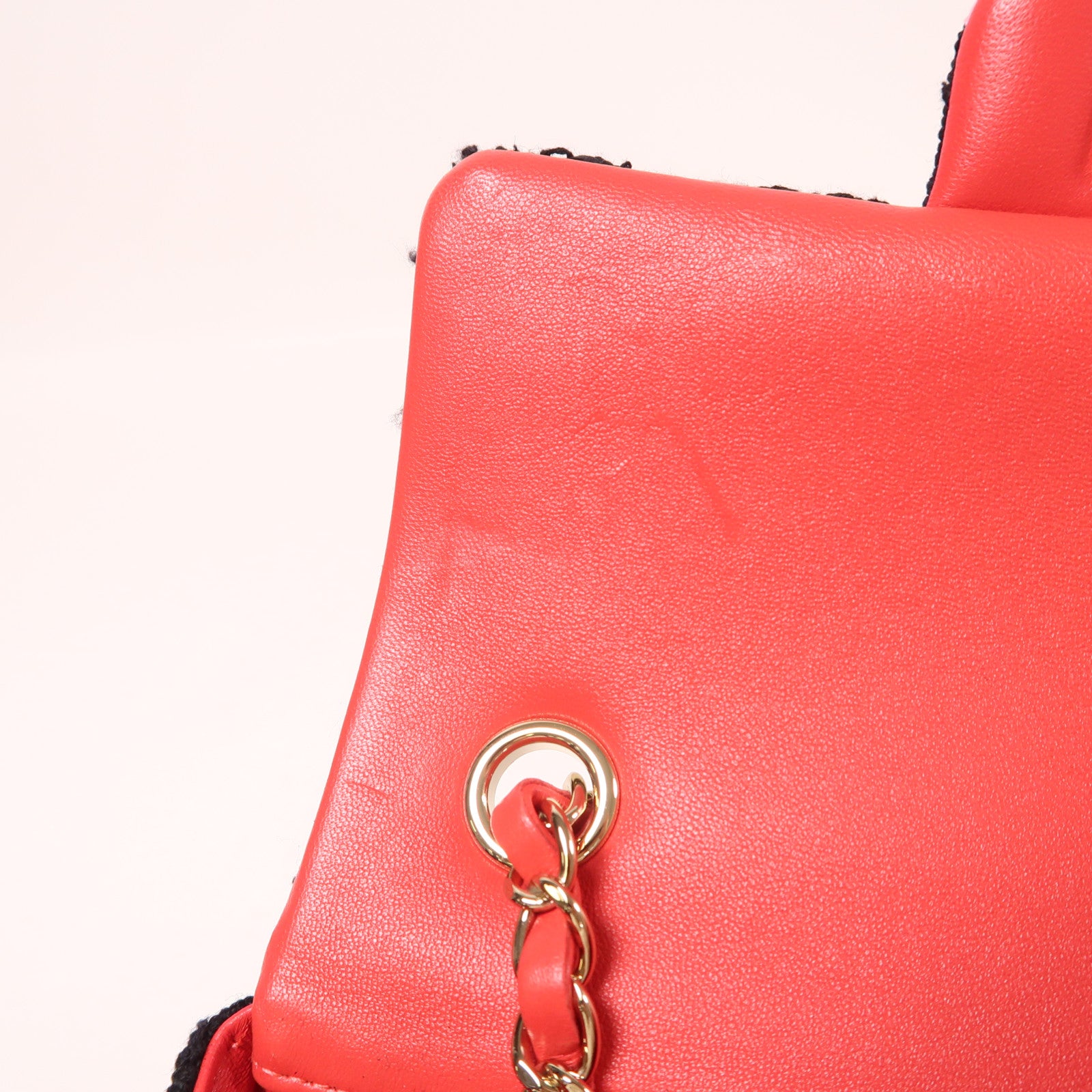 CHANEL 羊毛/粗花呢Mini Flap Bag金扣鏈帶肩背袋