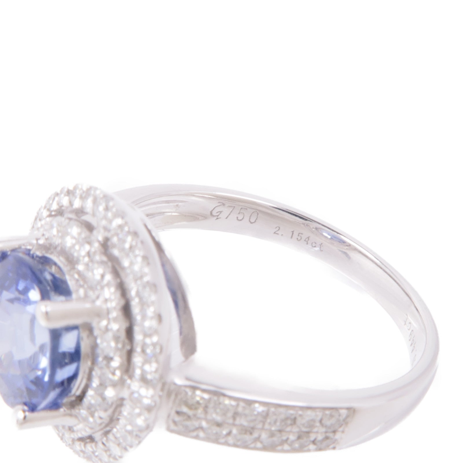 JEWELRY 18K白金Sapphire/Diamond Ring藍寶石/鑽石戒指US#6.5