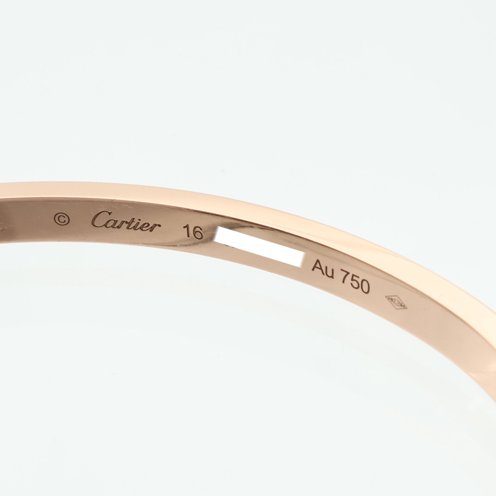 CARTIER 18K玫瑰金Love Bangle SM Paved鑽石手鐲Cartier#16