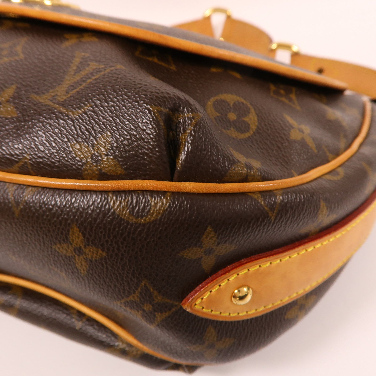 LOUIS VUITTON Monogram Tulum PM金扣肩背袋啡色