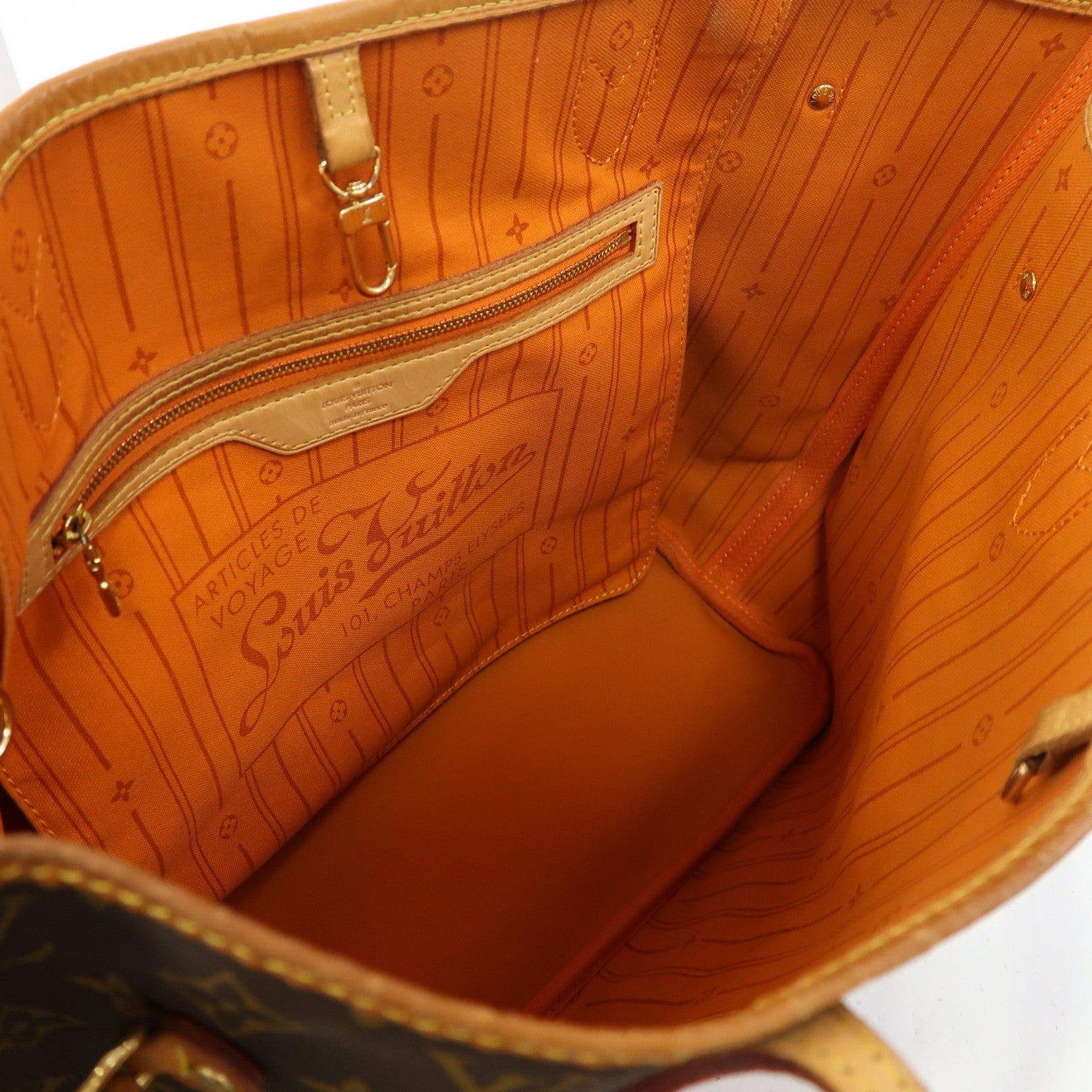 LOUIS VUITTON Monogram Neverfull MM金扣肩背袋啡色