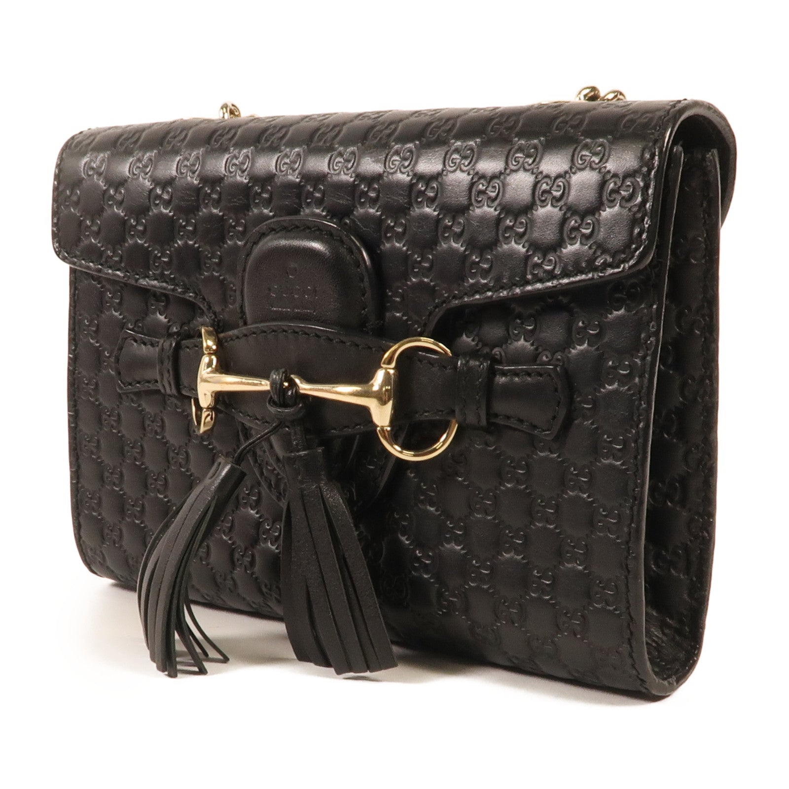 GUCCI 牛皮皮革Guccissima Mini Emily金扣鏈帶肩背袋