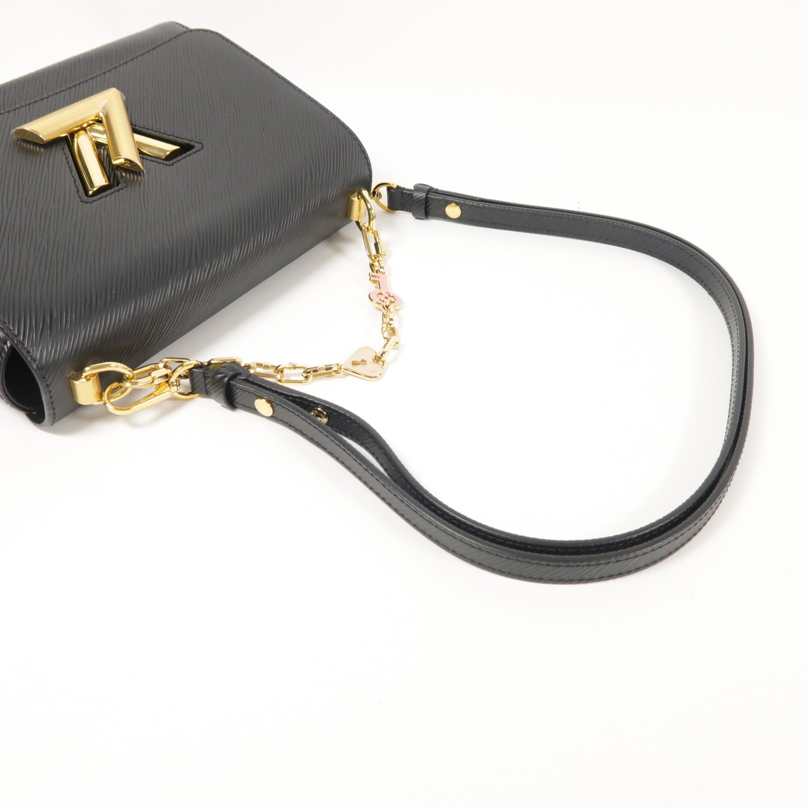 LOUIS VUITTON Epi Twisted MM金扣鏈帶手挽肩背兩用袋