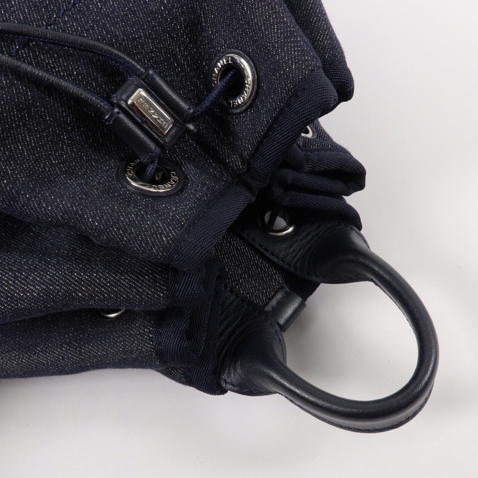 CHANEL 帆布Deauville Backpack鏈帶背包