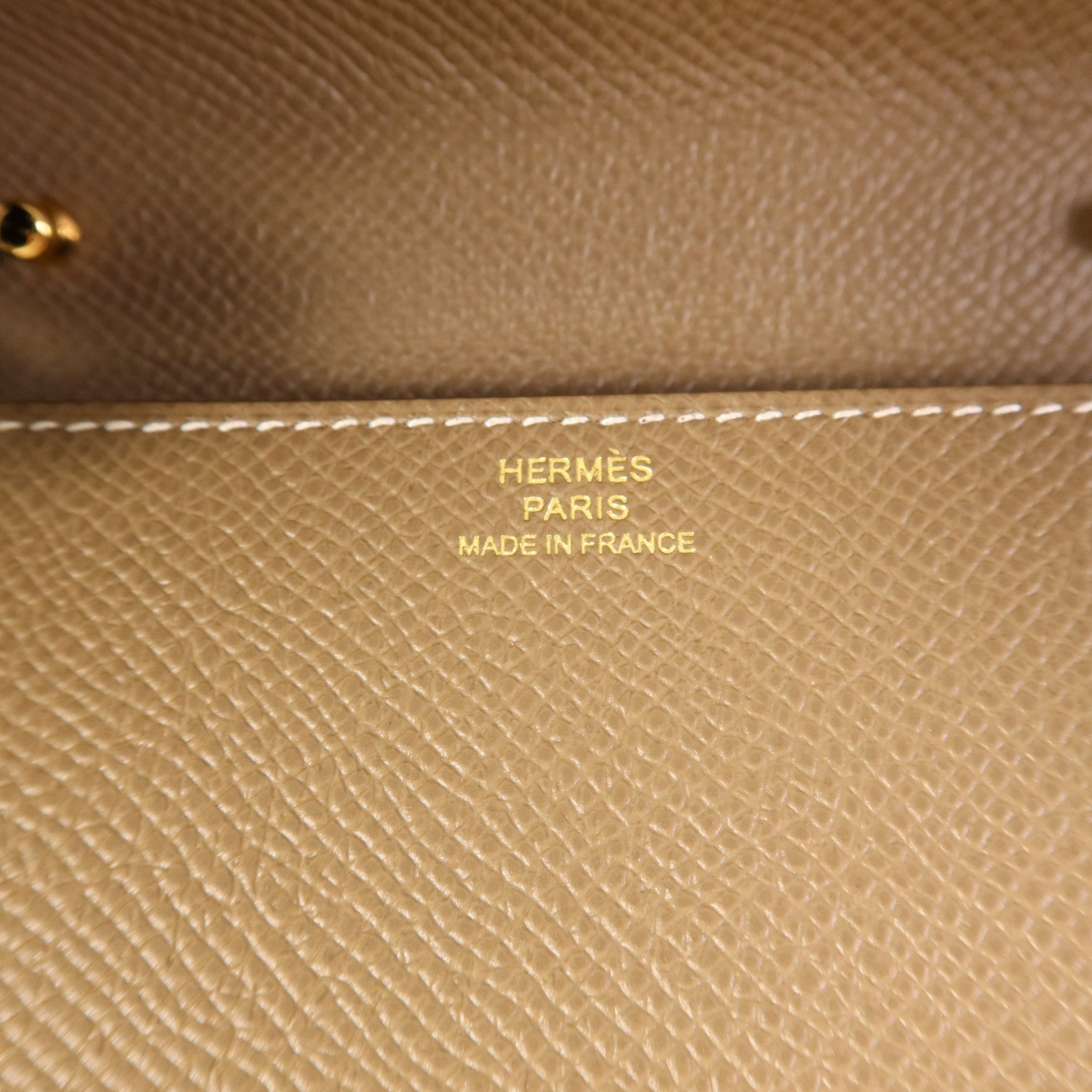 HERMES Epsom皮革Clic 16金扣肩背袋Etoupe