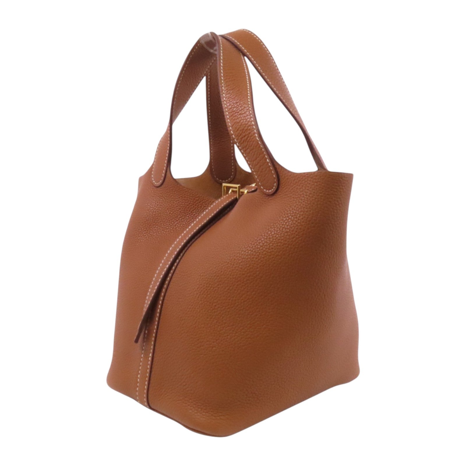 HERMES Clemence皮革Picotin PM金扣手挽袋