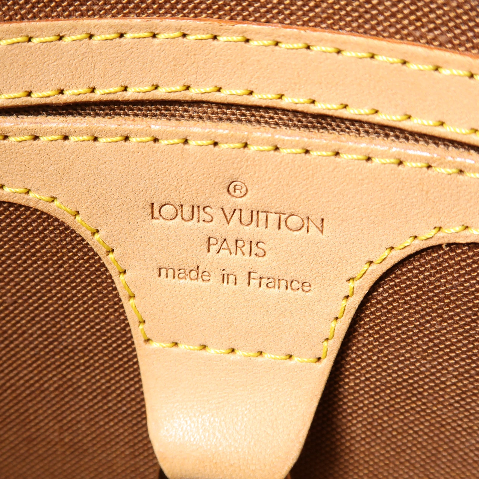 LOUIS VUITTON Monogram Ellipse MM金扣手挽袋棕色