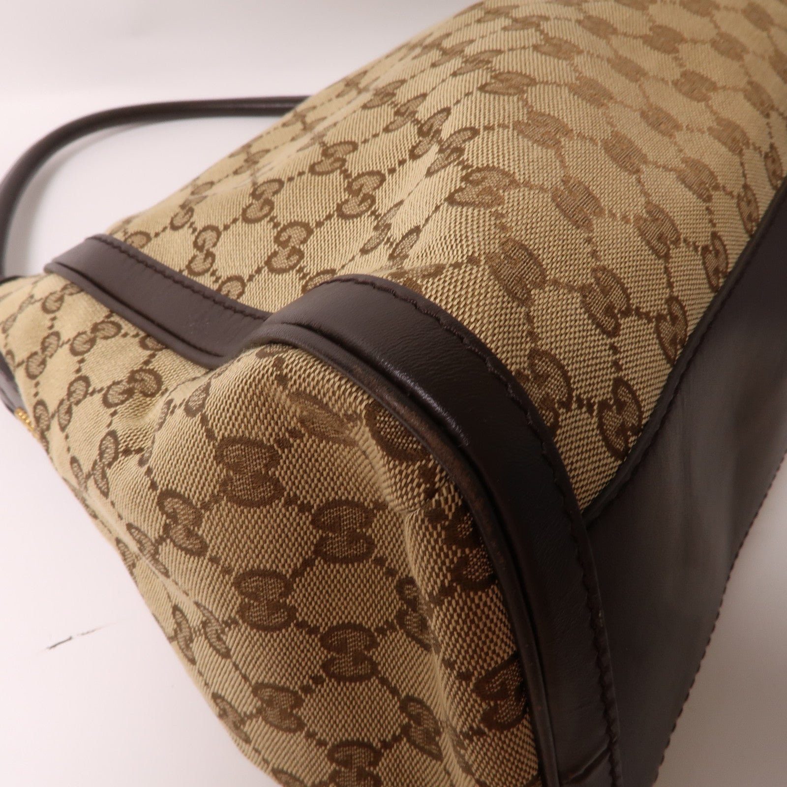 GUCCI 帆布Shoulder Bag金扣肩背袋啡色